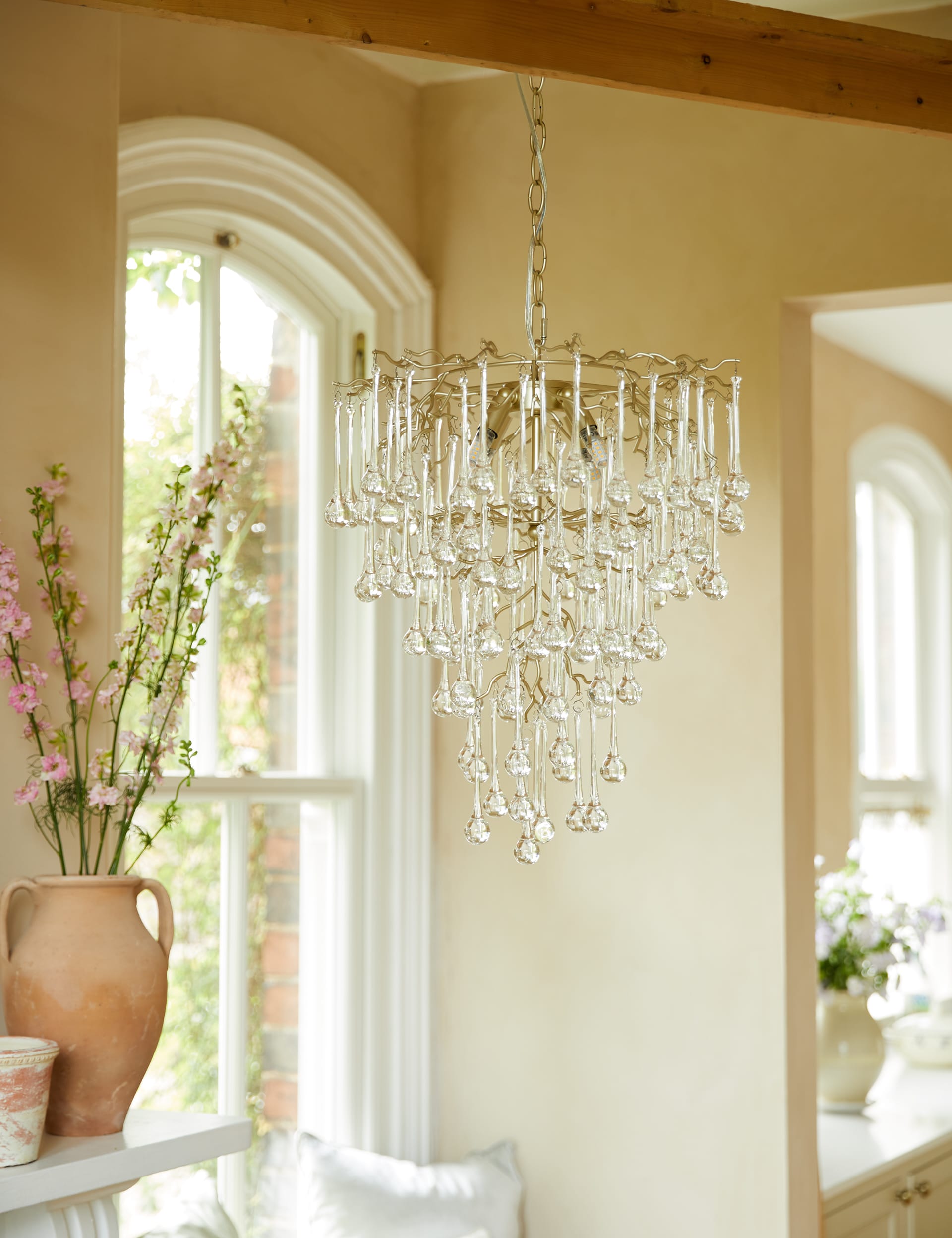 Laura Ashley Willow Droplet Pendant Light - Champagne, Champagne