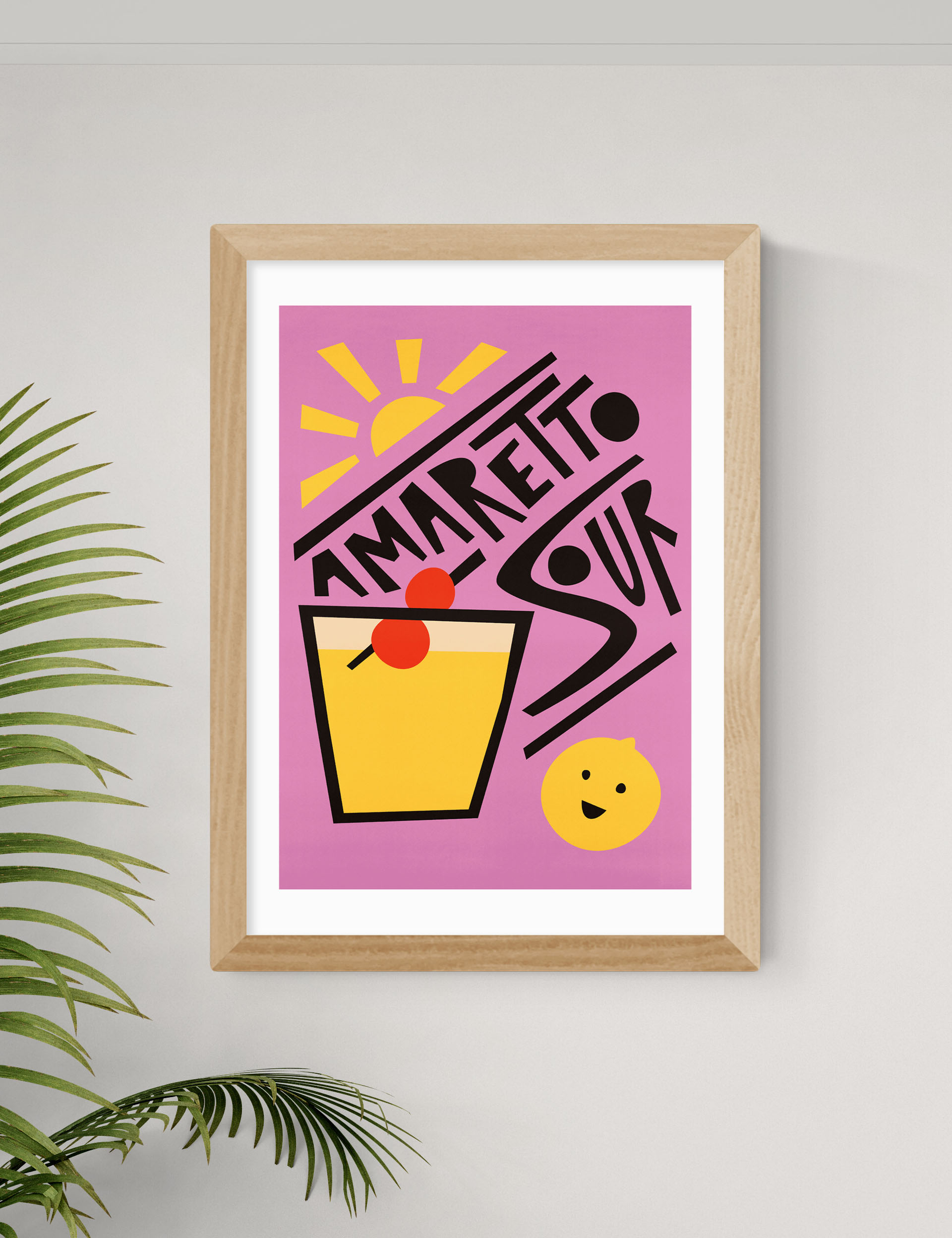 East End Prints Amaretto Sour Framed Art - A1 - Natural, Natural,Black,White