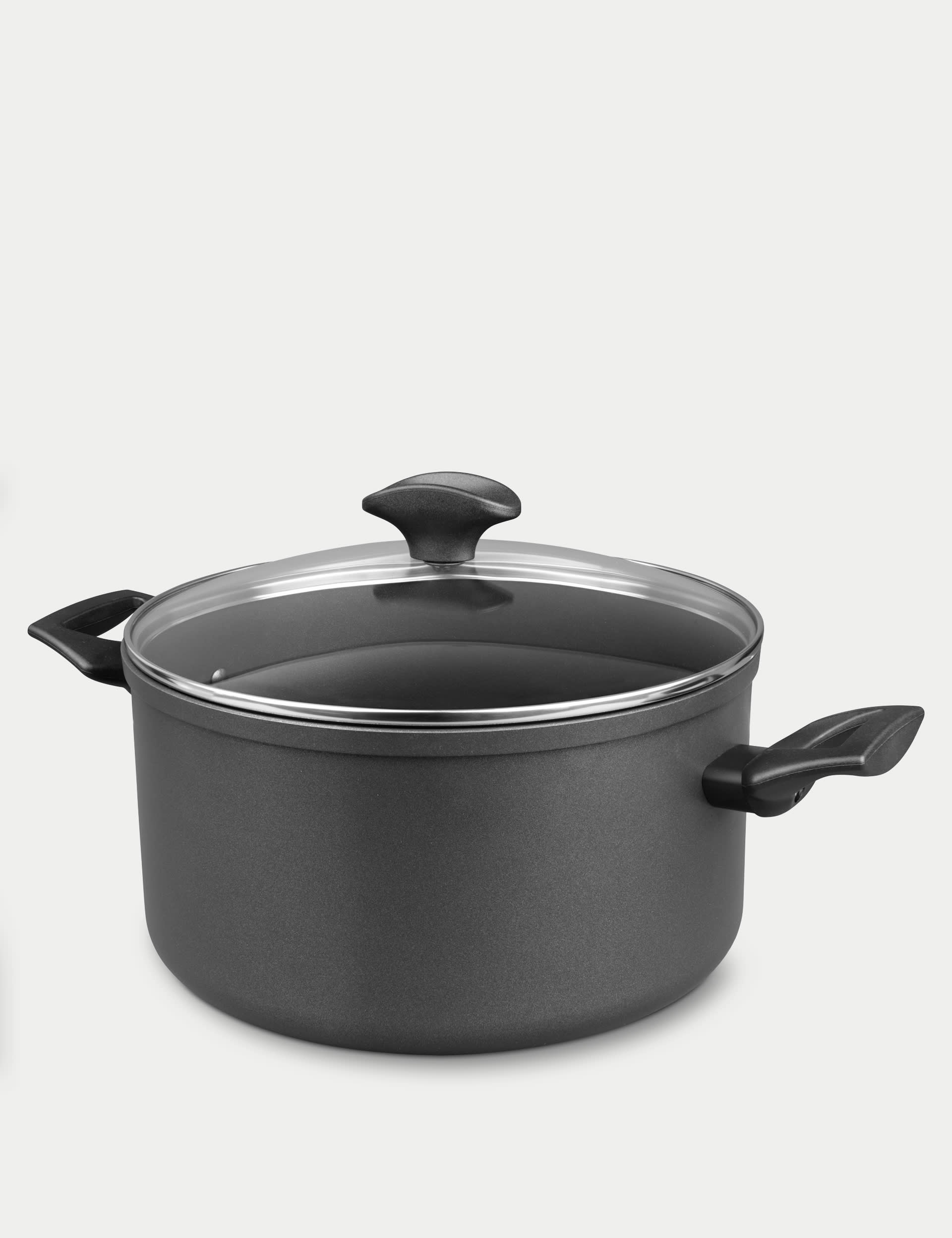 Prestige Aluminium 24cm Stock Pot - Black, Black