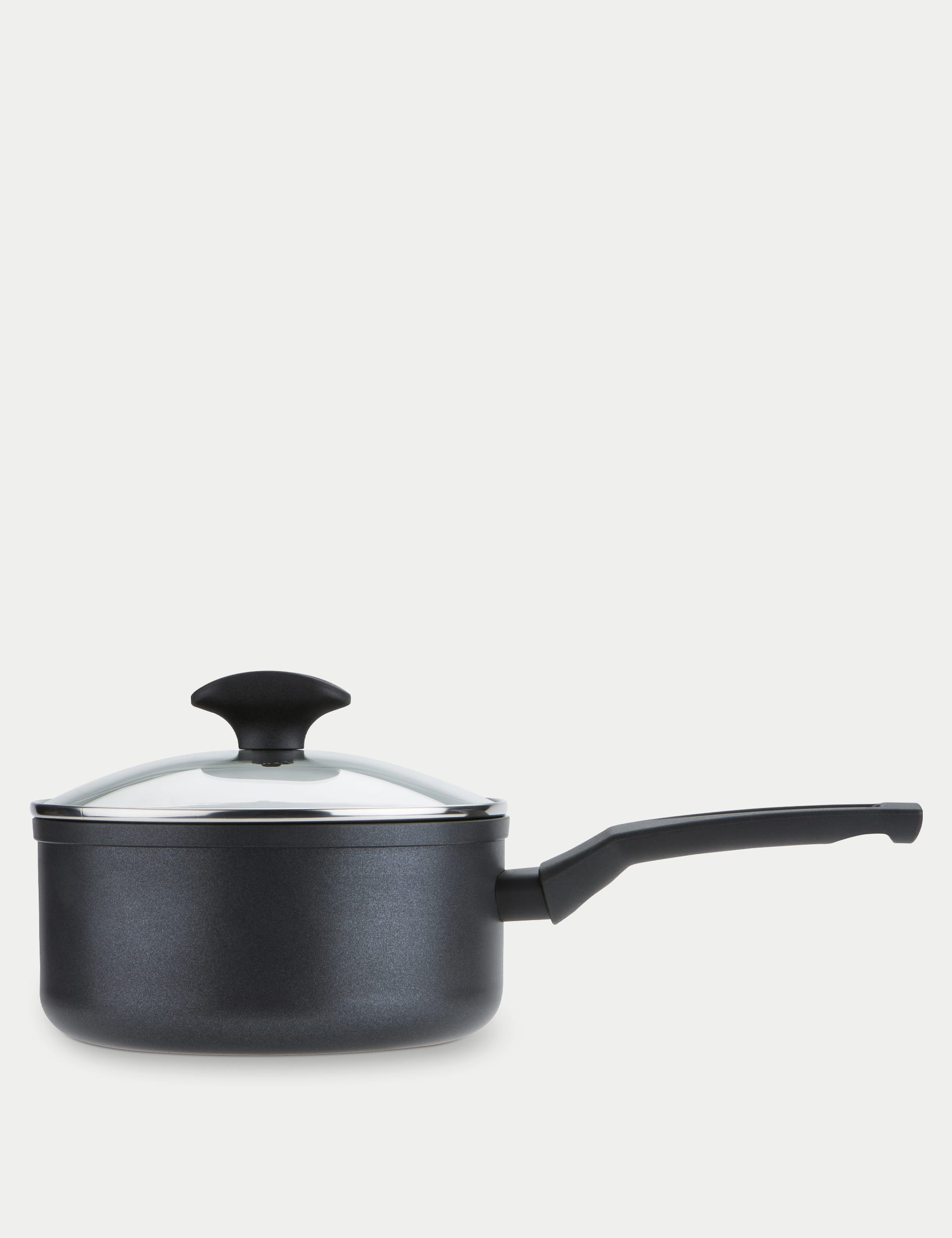 Prestige 3 Piece Aluminium Saucepan Set - Black, Black