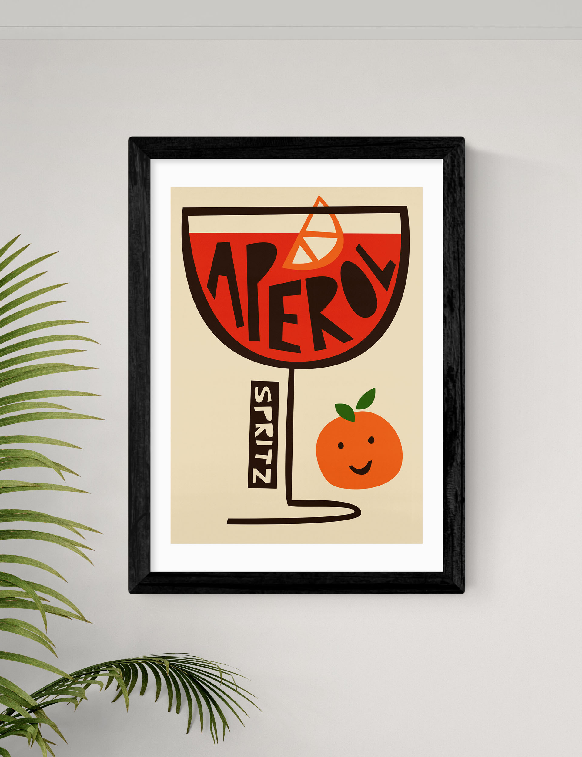 East End Prints Aperol Spritz Framed Art - A1 - Black, Black,White,Natural