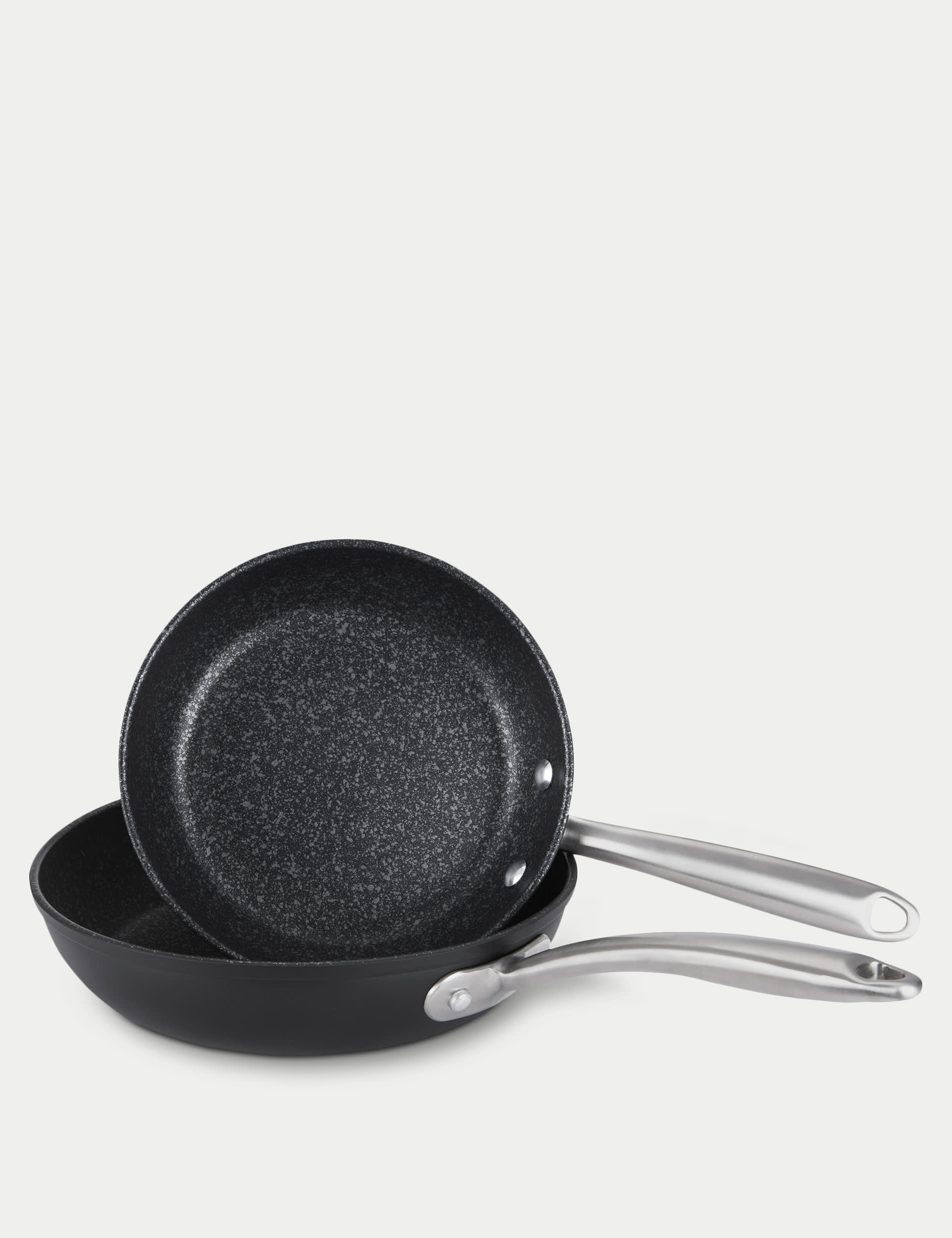 Prestige 2 Piece Aluminium Frying Pan Set - Grey Marl, Grey Marl