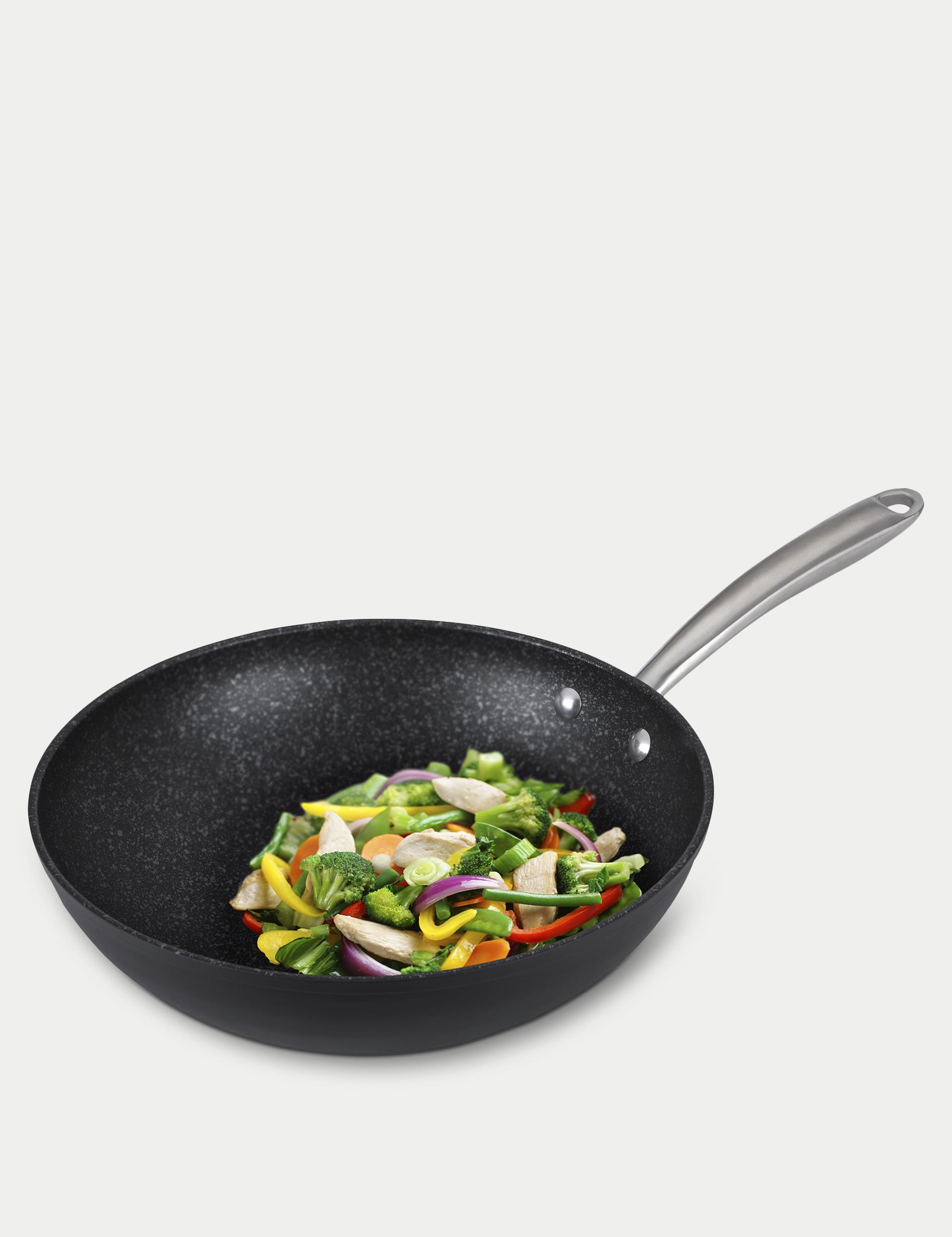 Prestige Aluminium 29cm Wok - Grey Marl, Grey Marl