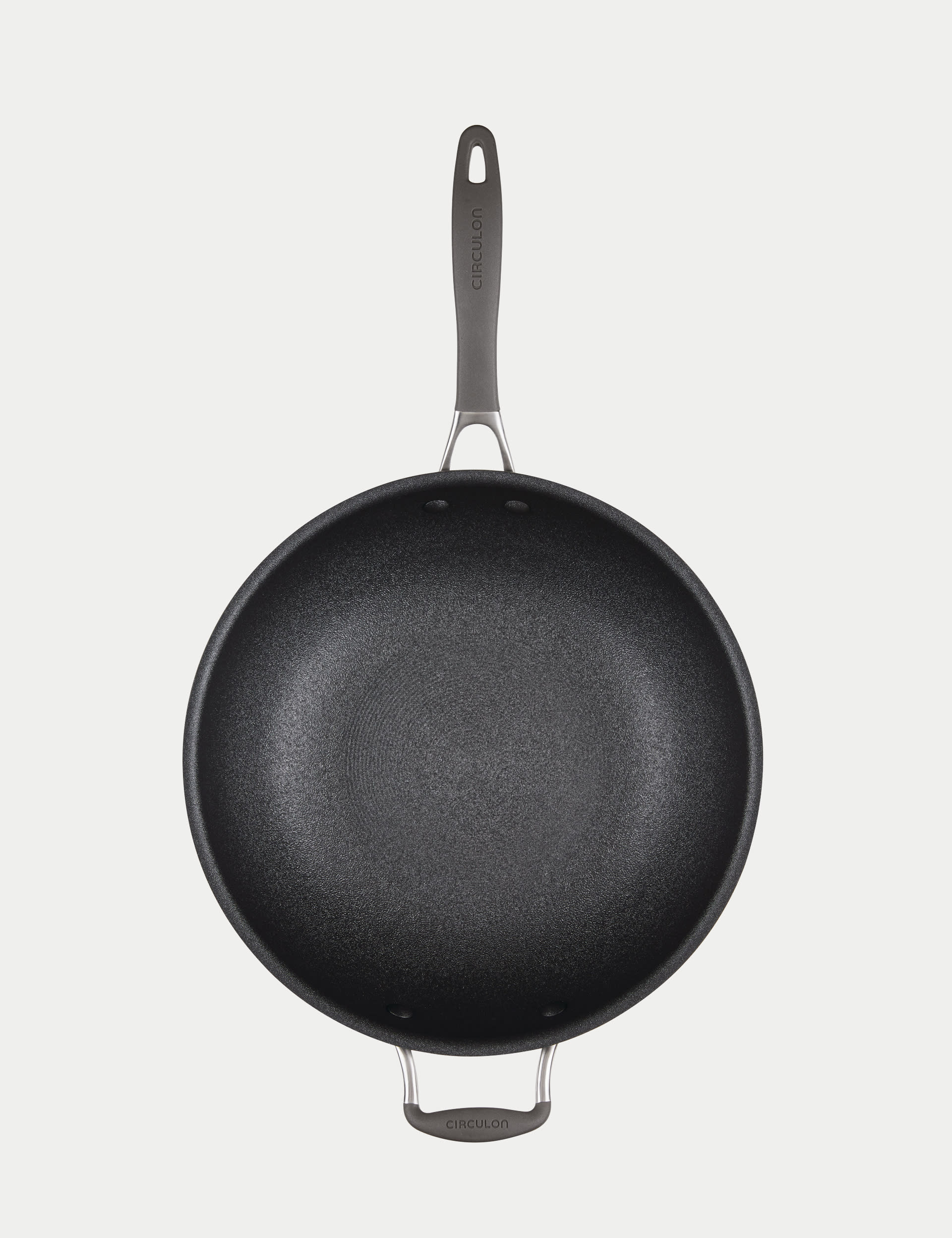 Circulon Aluminised Steel 34cm Wok - Grey, Grey