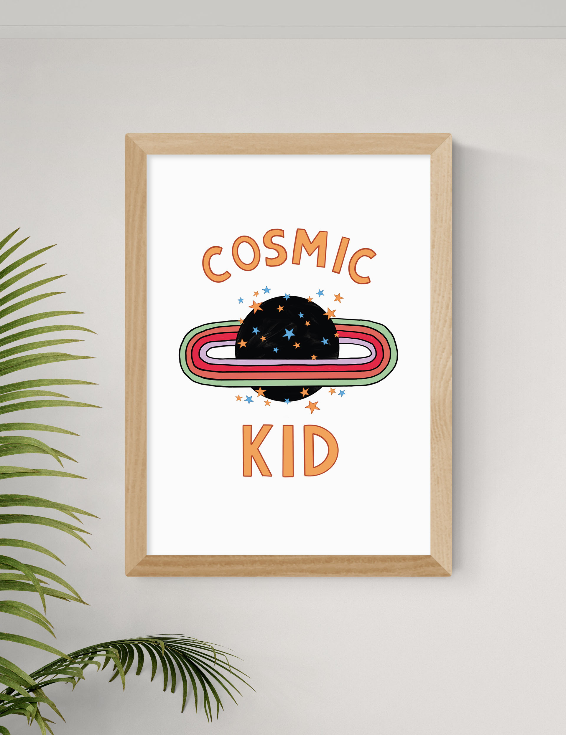 East End Prints Cosmic Kids Framed Art - A1 - Natural, Natural,White,Black