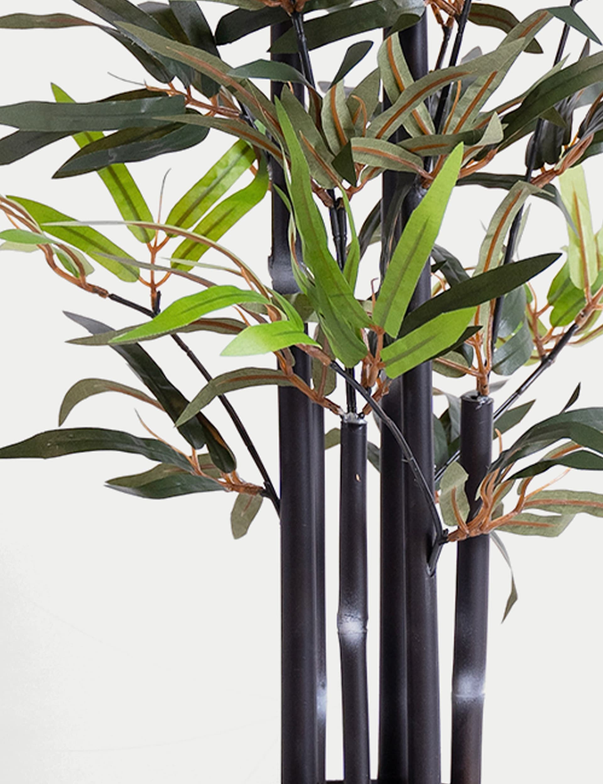 Blooming Artificial 4ft Artificial Black Stem Bamboo in Pot - Green, Green