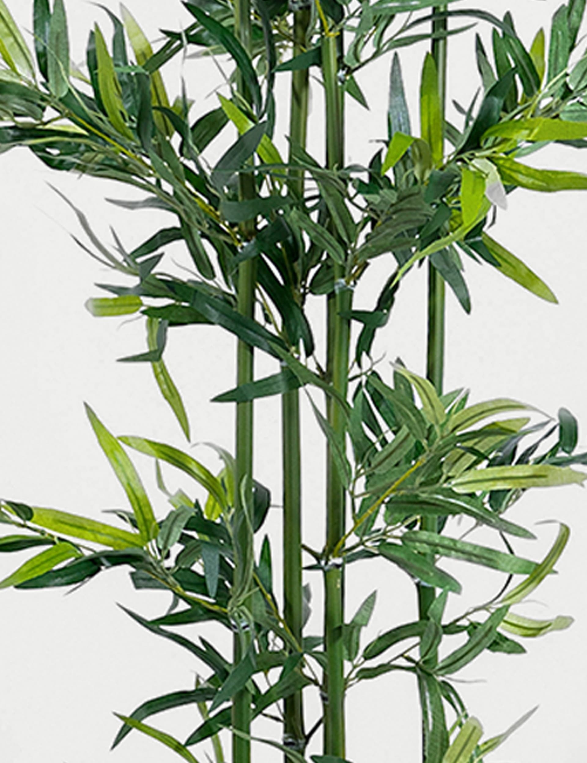 Blooming Artificial 7ft Artificial Green Stem Bamboo in Pot, Green