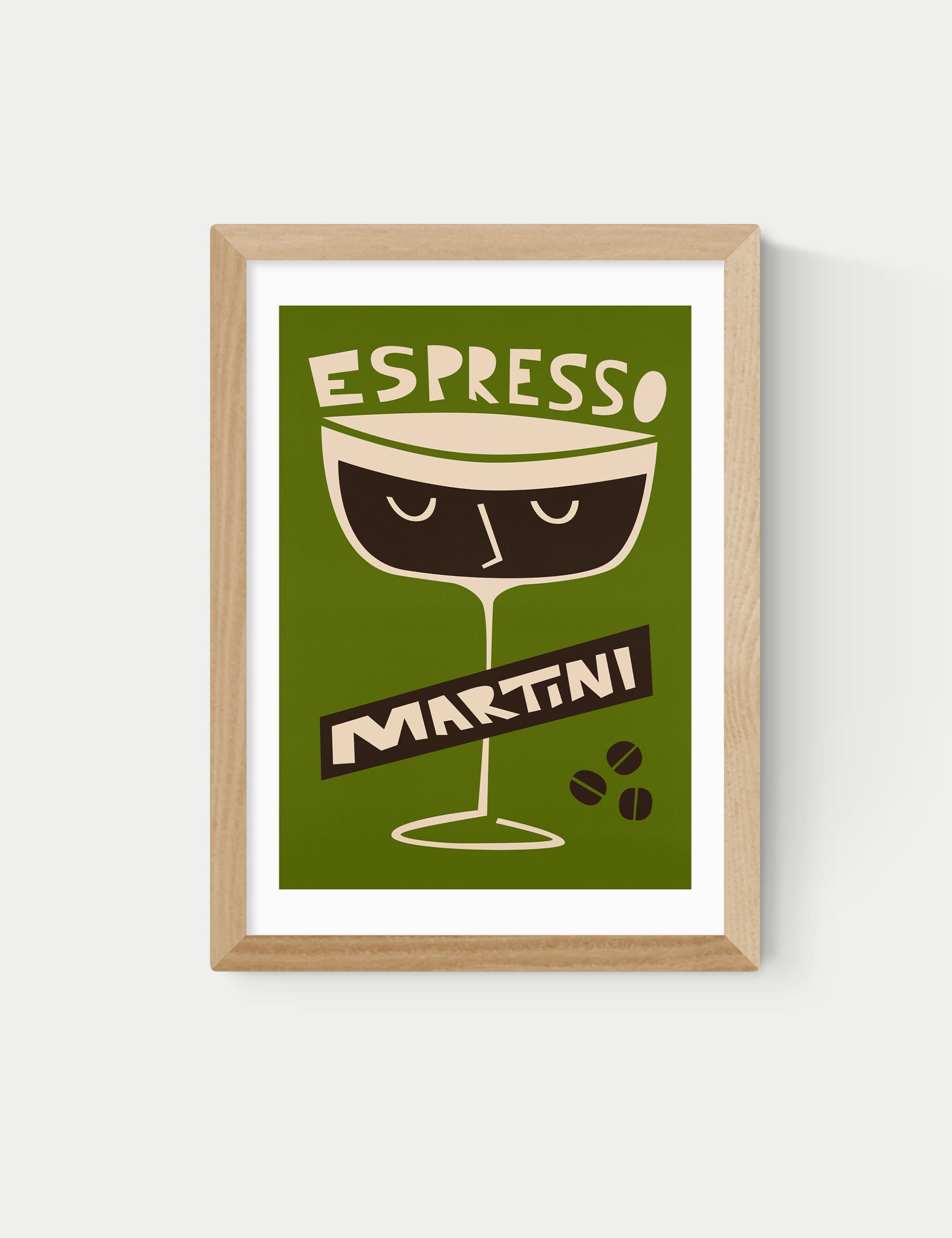 East End Prints Espresso Martini Framed Art - A1 - Natural, Natural,Black,White