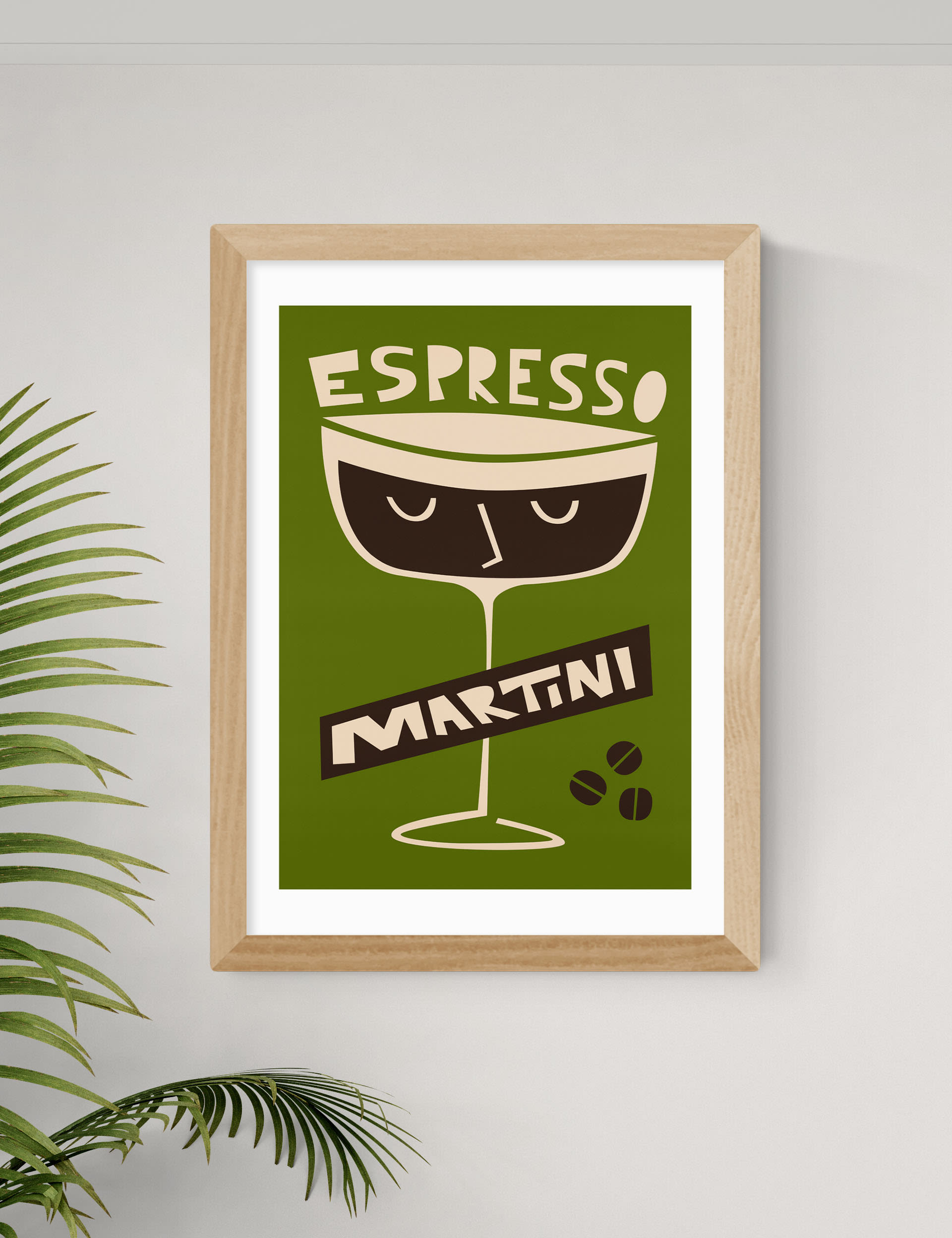 East End Prints Espresso Martini Framed Art - A1 - Natural, Natural,Black,White