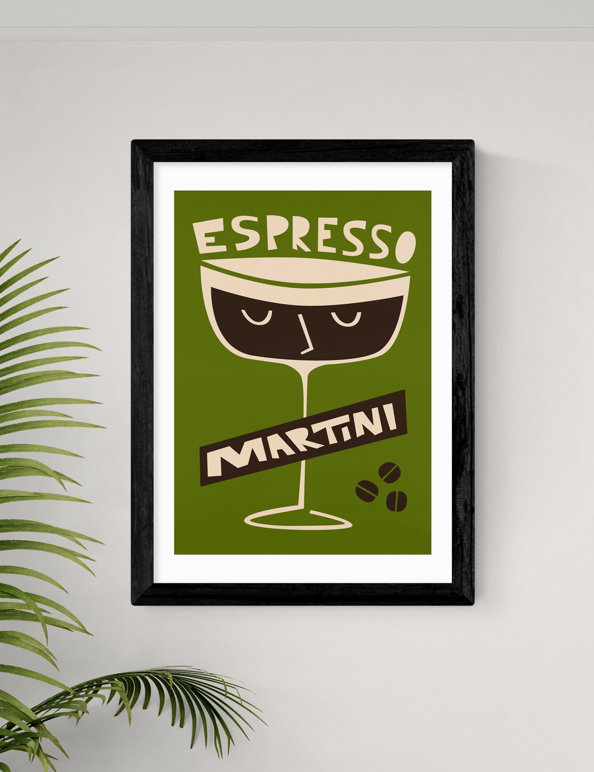 East End Prints Espresso Martini Framed Art - A3 - Black, Black,Natural,White