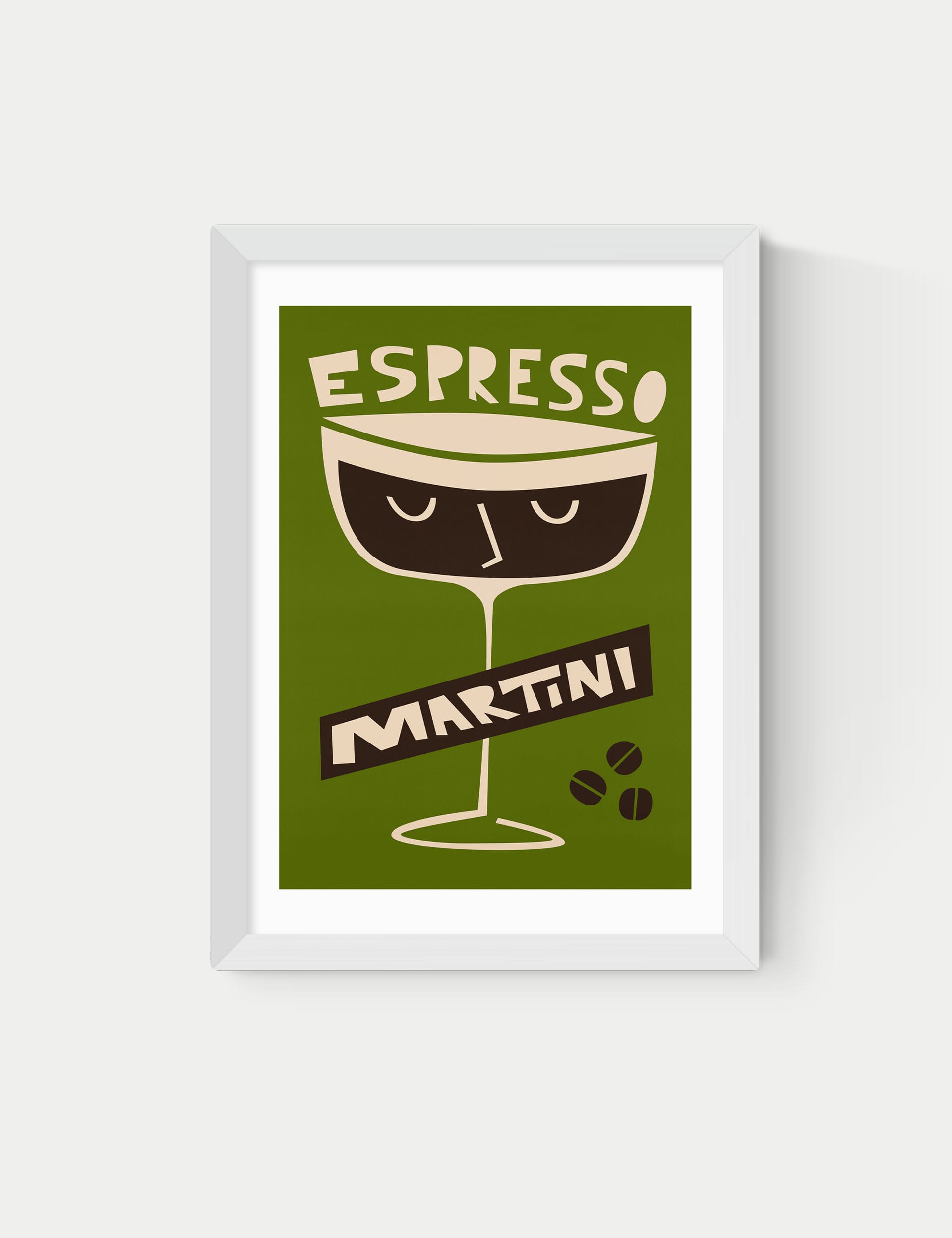 East End Prints Espresso Martini Framed Art - A2 - White, White,Black,Natural