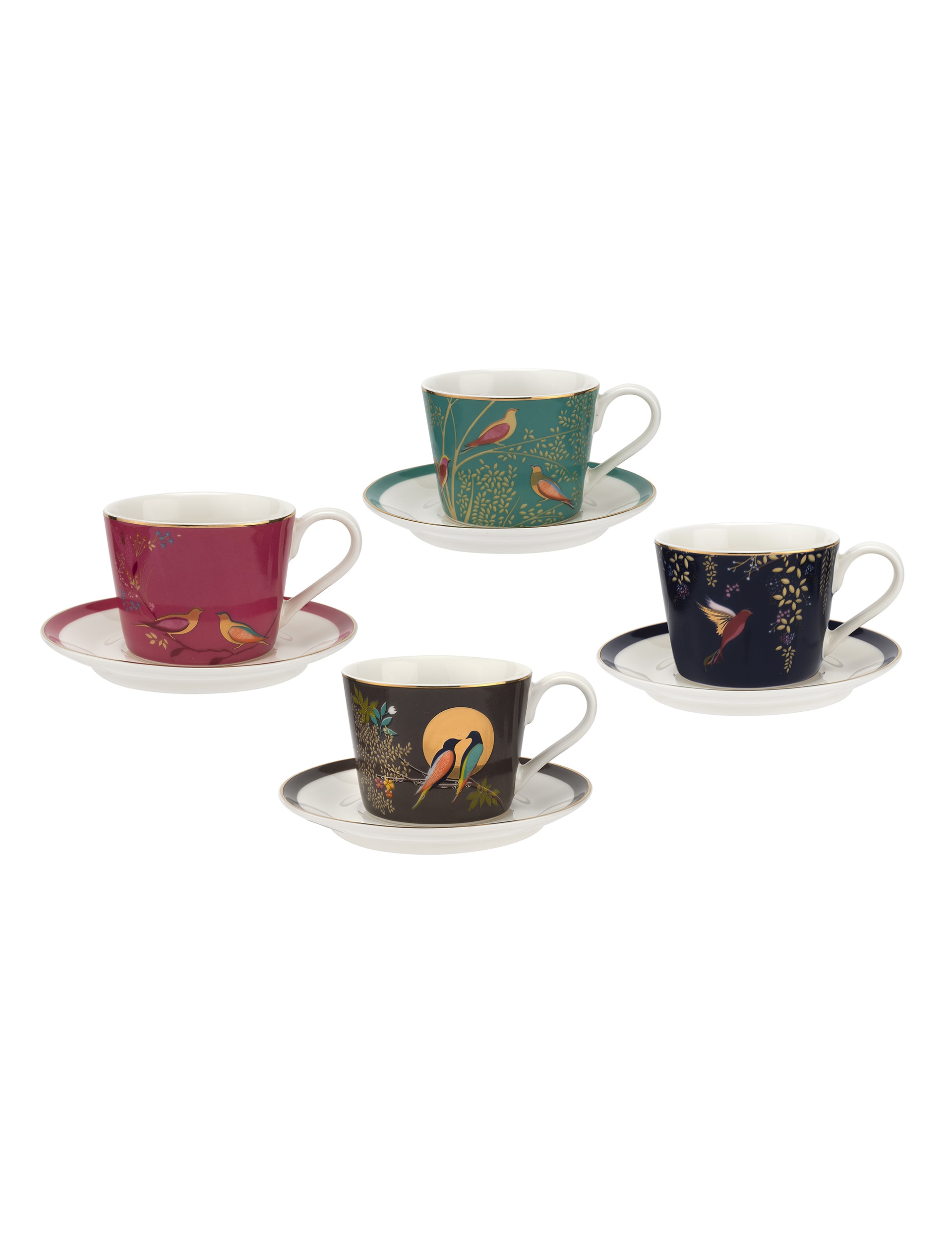 Sara Miller Set of 4 Chelsea Espresso Cups & Saucers - Multi, Multi