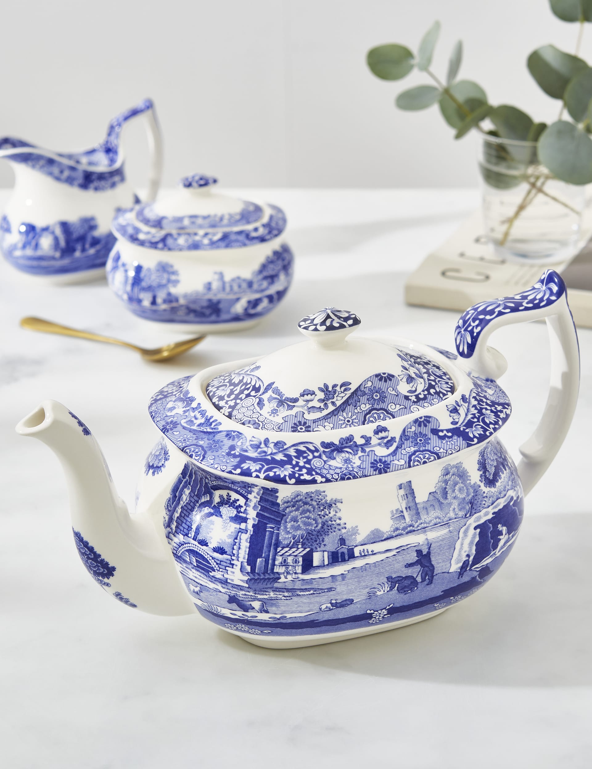 Spode Blue Italian Teapot, Blue