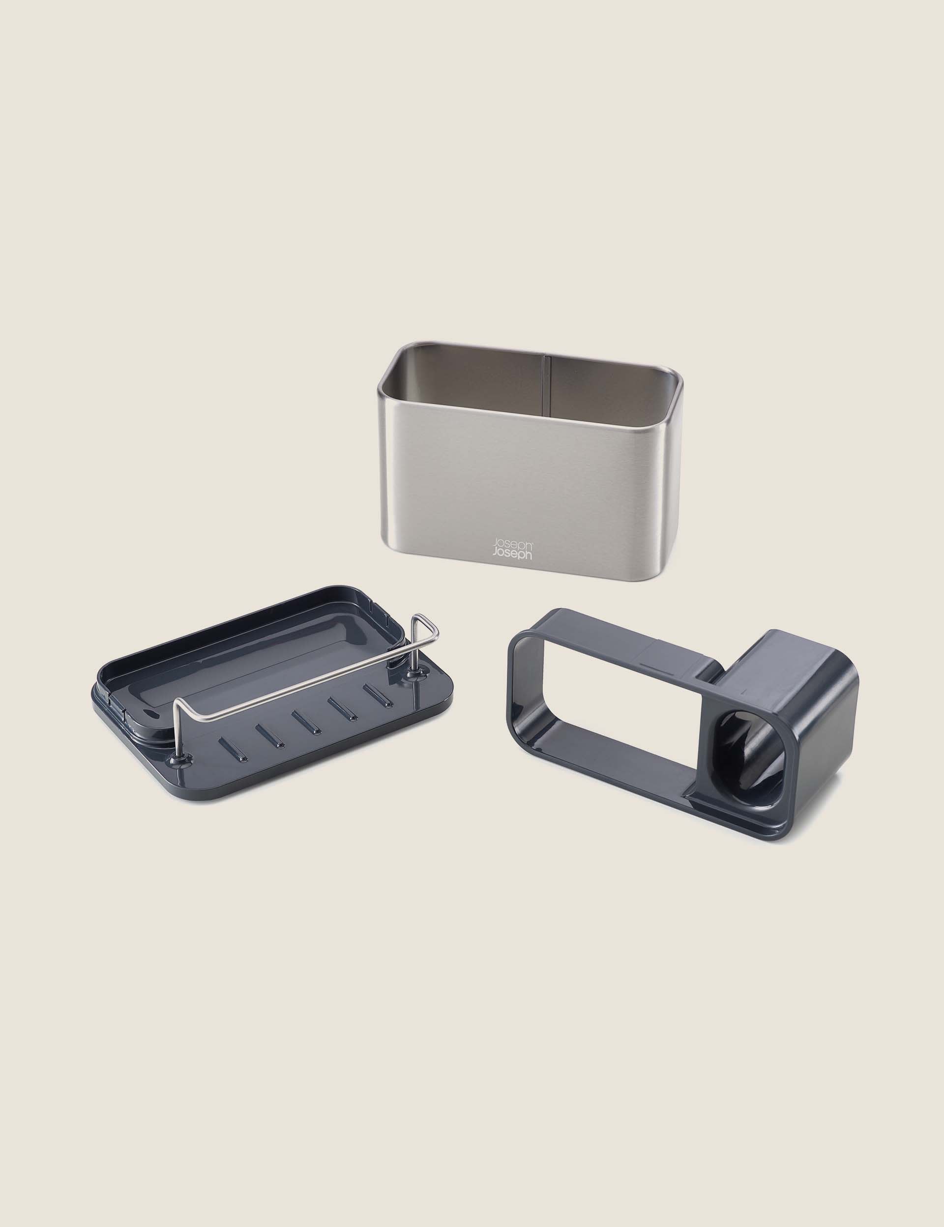 Joseph Joseph Surface Large Stainless-Steel Sink Tidy - Silver Grey, Silver Grey