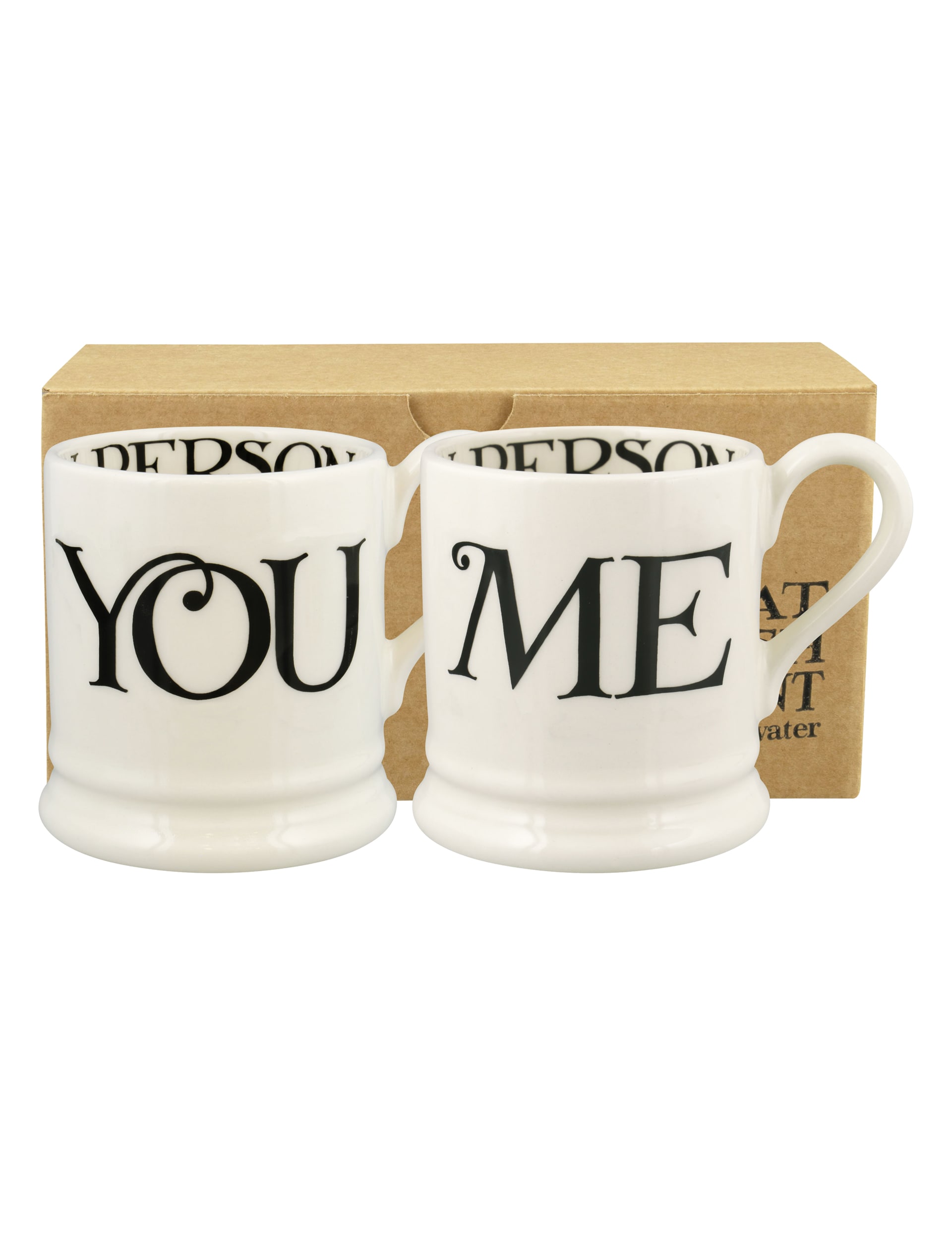 Emma Bridgewater Set of 2 Black Toast You & Me Mugs - Multi, Multi