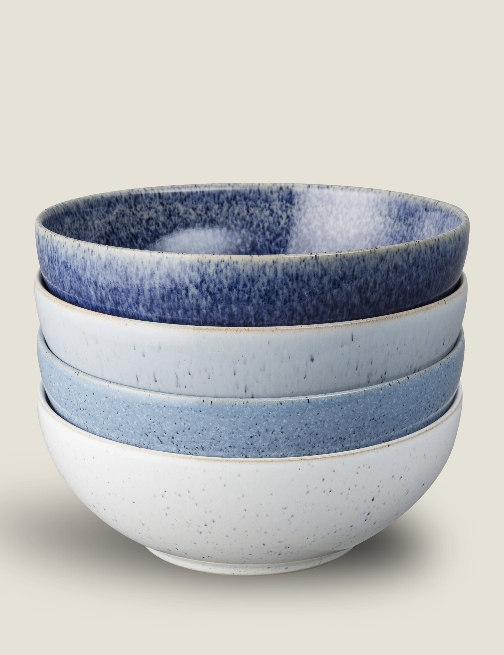 Denby Set of 4 Studio Blue Cereal Bowls - Blue Mix, Blue Mix