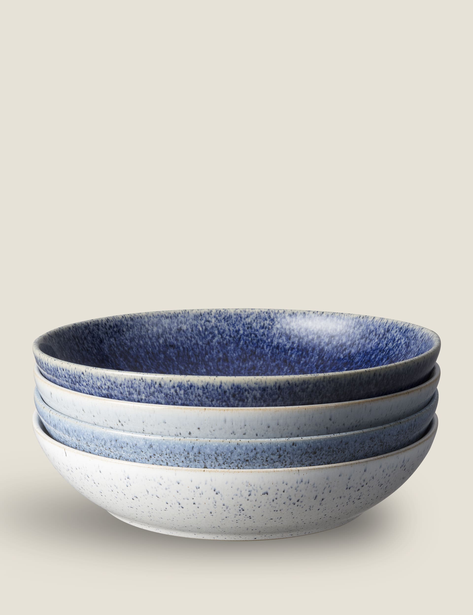 Denby Set of 4 Studio Blue Pasta Bowls - Blue Mix, Blue Mix