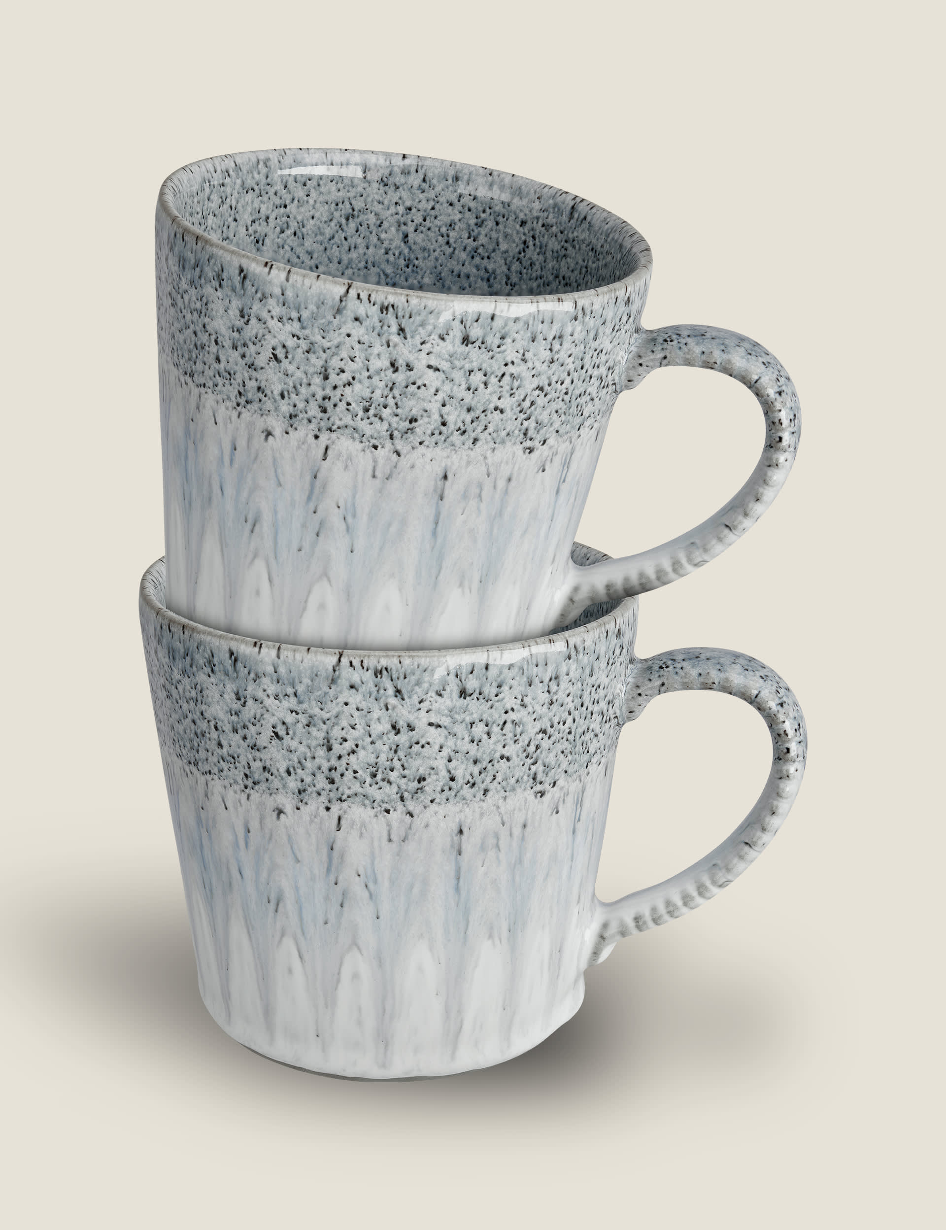 Denby Set of 2 Studio Grey Accent Mugs - Light Grey, Light Grey