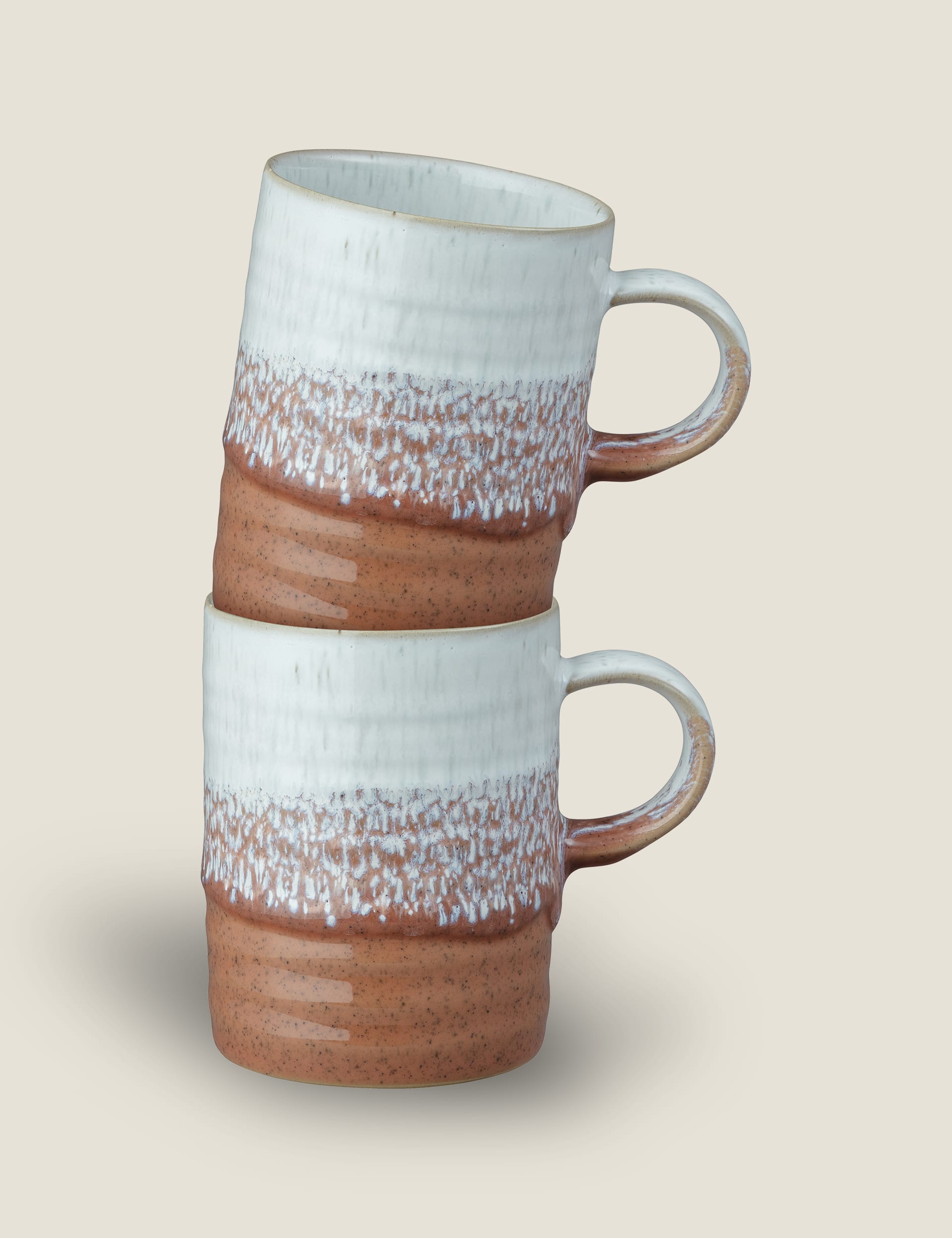 Denby Set of 2 Kiln Accents Rust Mugs, Rust