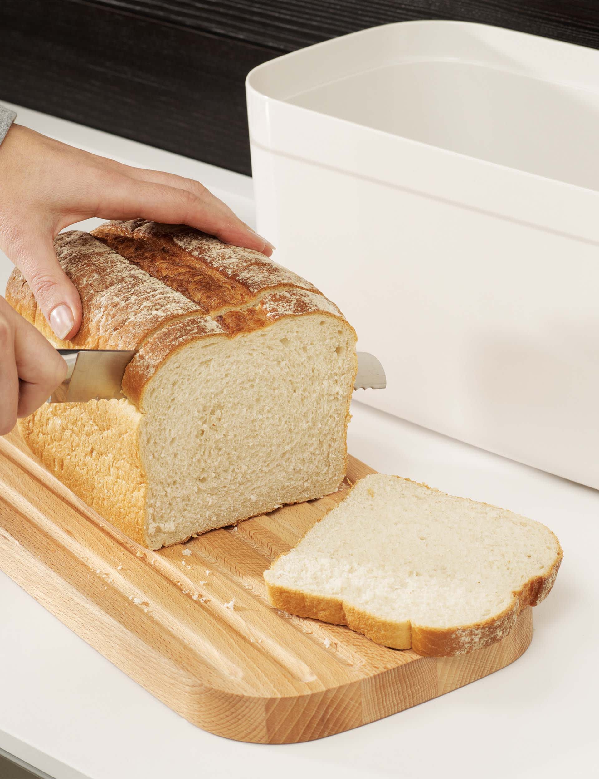 Joseph Joseph Bread Bin with Cutting Board Lid - White, White