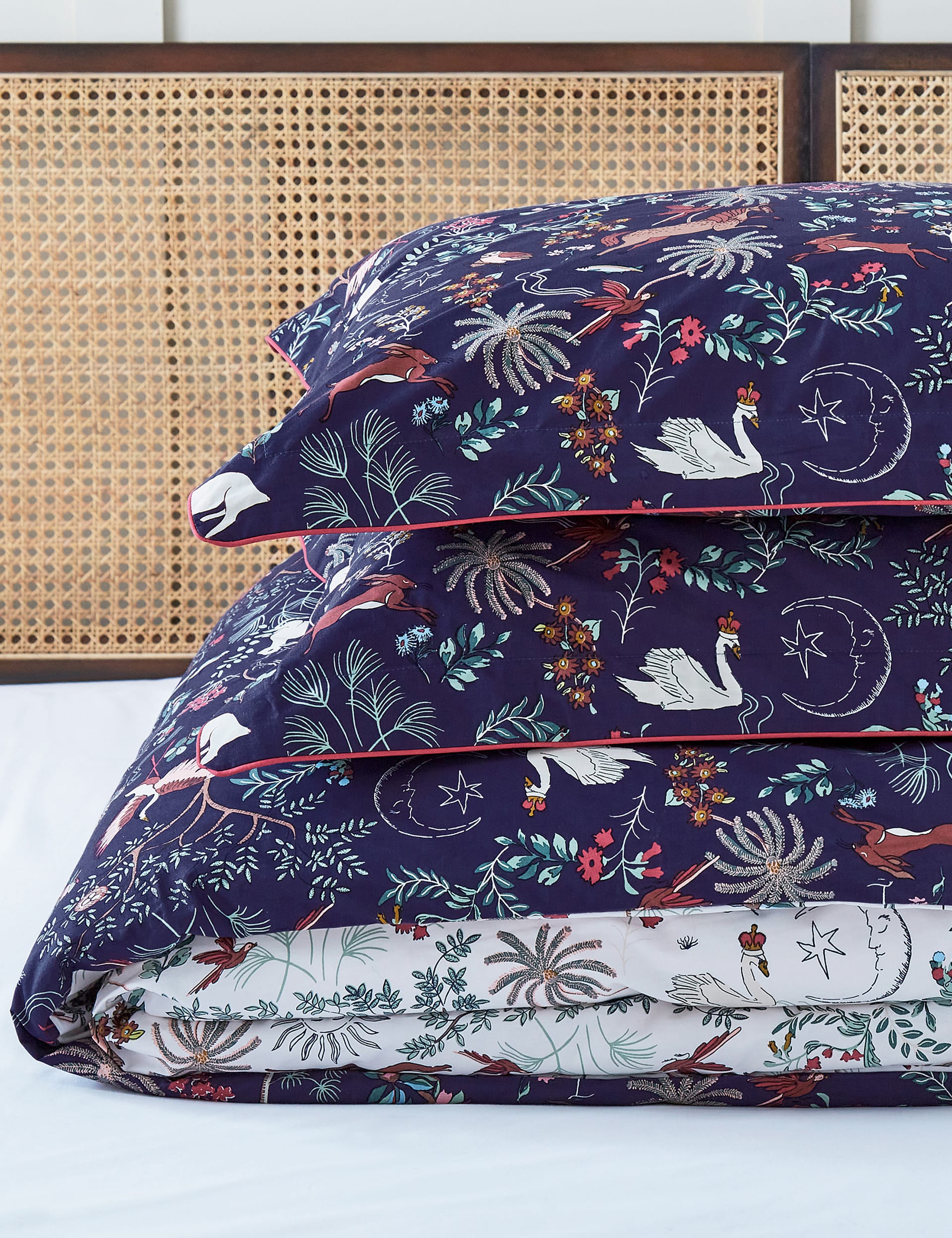 Joules Pure Cotton Kooky Woodlands Bedding Set - 5FT - Multi, Multi