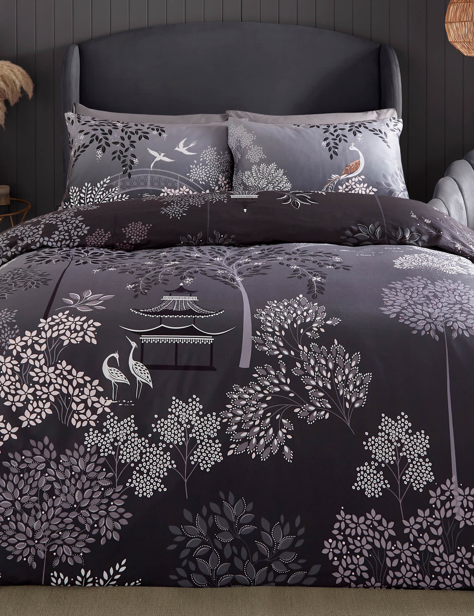 Sara Miller Pure Cotton Sateen Pagoda Garden Bedding Set - SGL - Blush, Blush