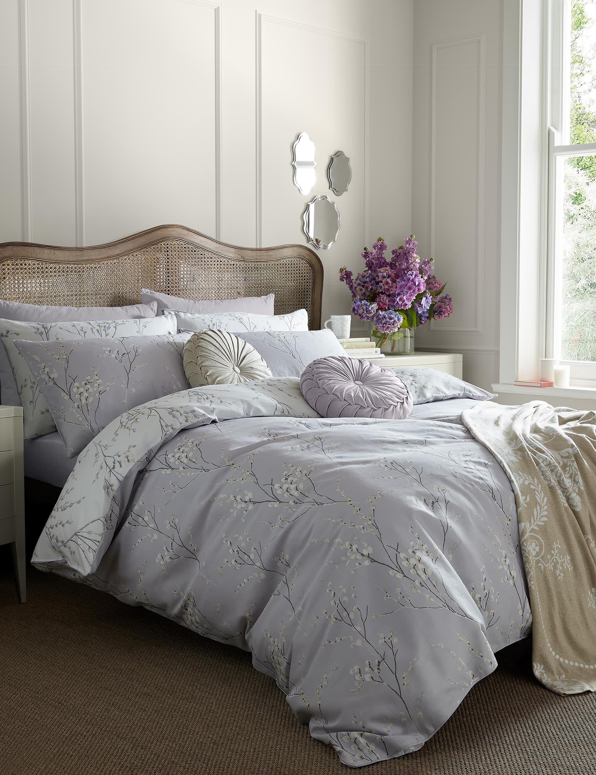 Laura Ashley Pure Cotton Sateen Pussy Willow Bedding Set - DBL - Lavender, Lavender