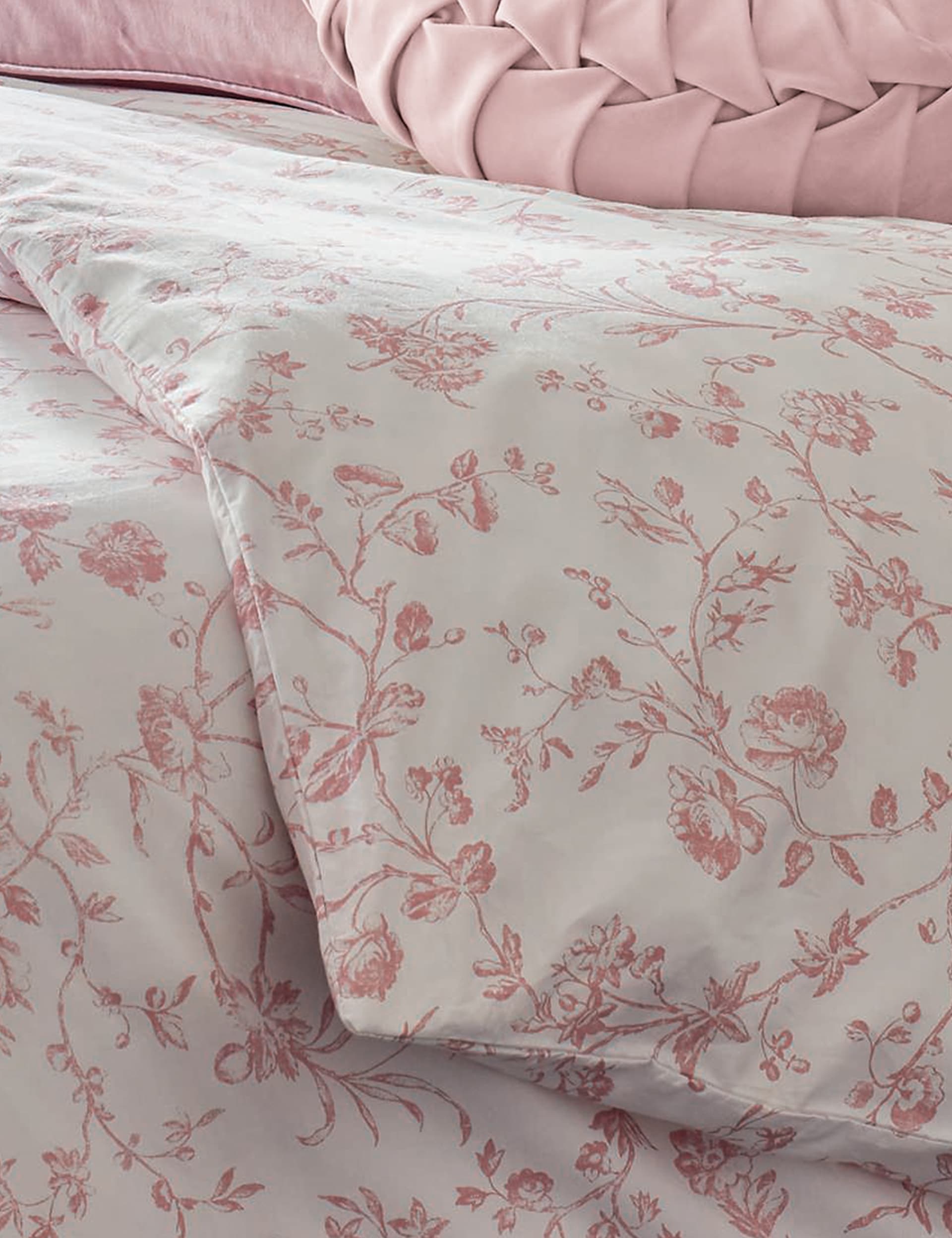 Laura Ashley Pure Cotton Aria Bedding Set - 6FT - Blush, Blush