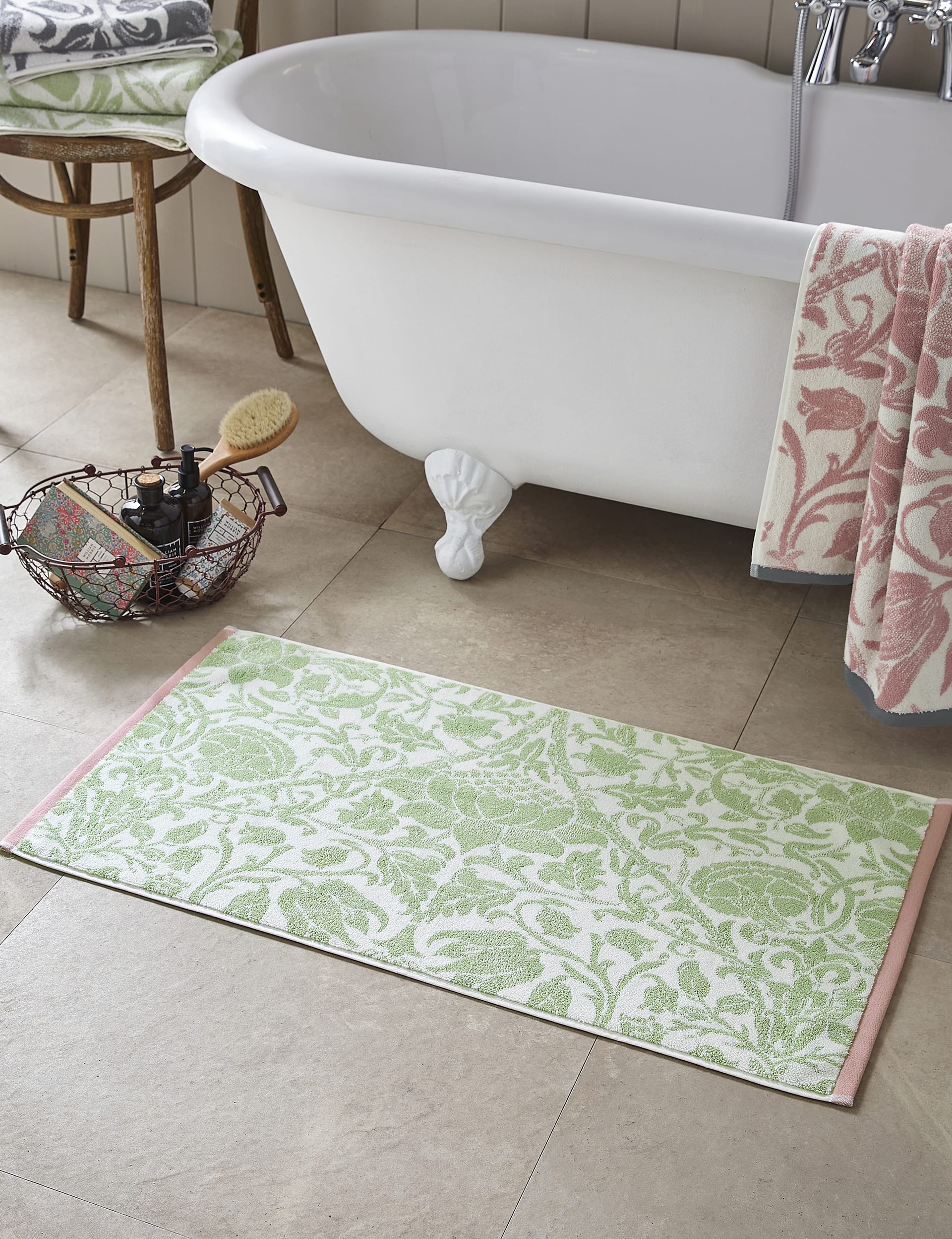 William Morris At Home Pure Cotton Lodden Bath Mat - Multi, Multi