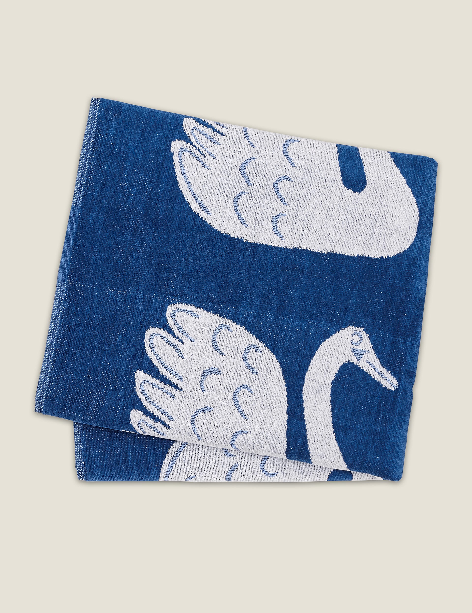 Scion Pure Cotton Swim Swam Swan Towel - BATH - Blue Mix, Blue Mix