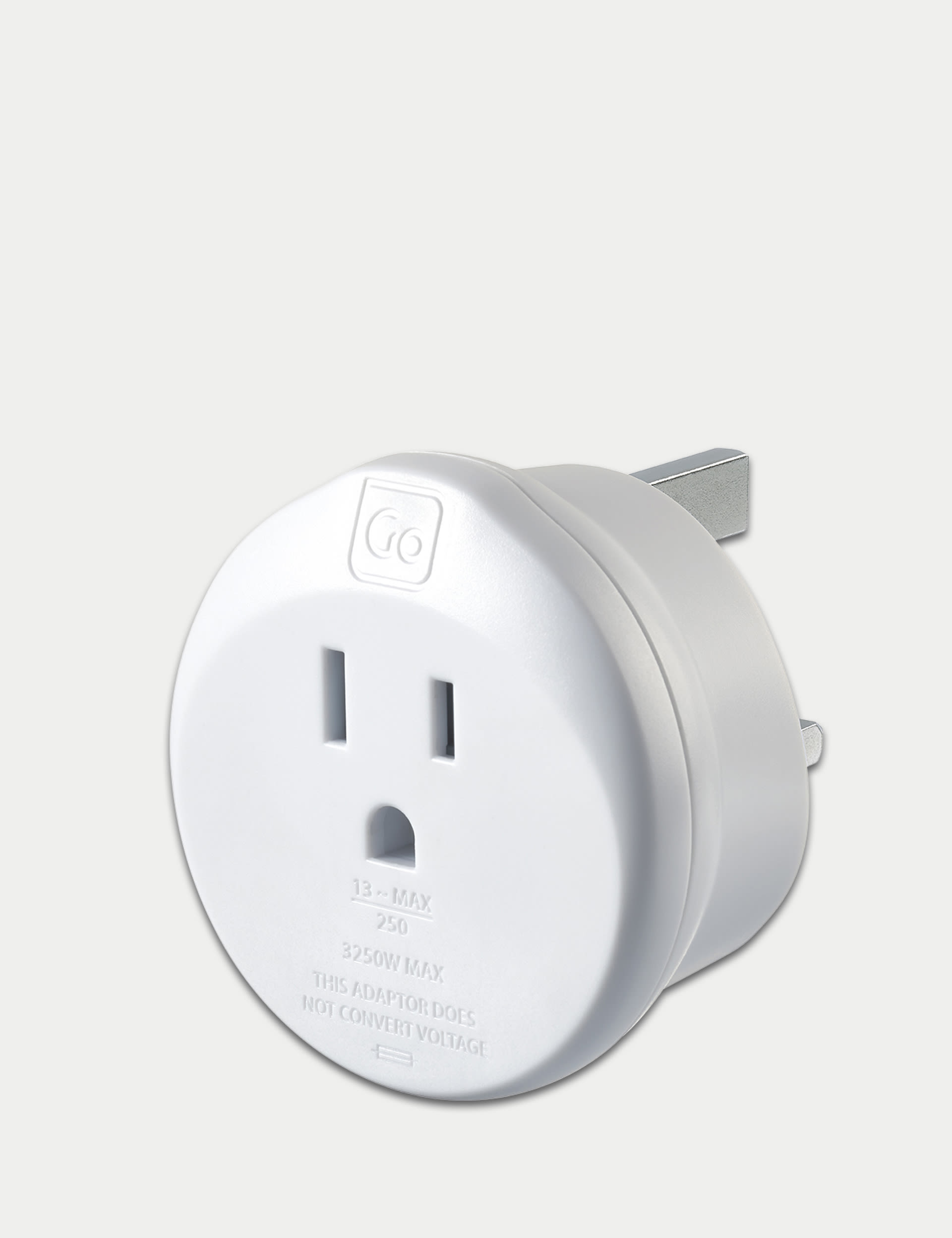 Go Travel USA-UK Travel Adaptor - White, White