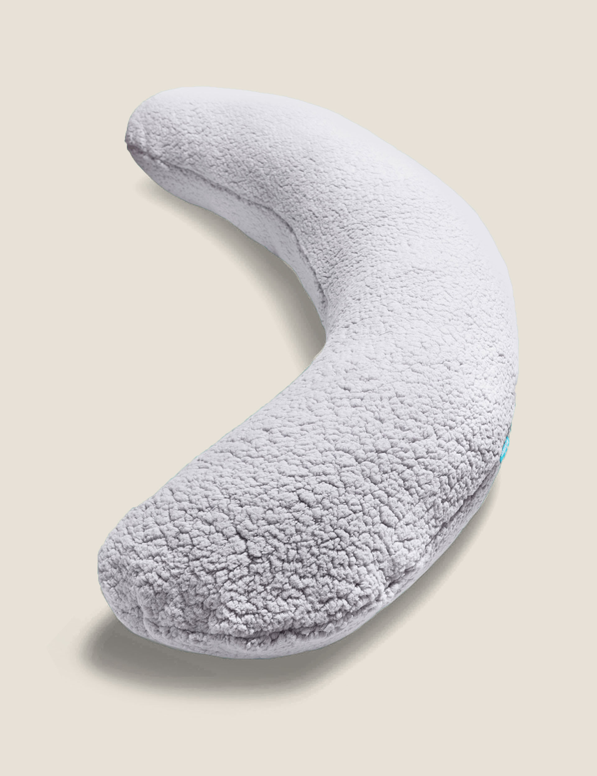 Kally Sleep Grey Sherpa Fleece Body Pillow - White, White