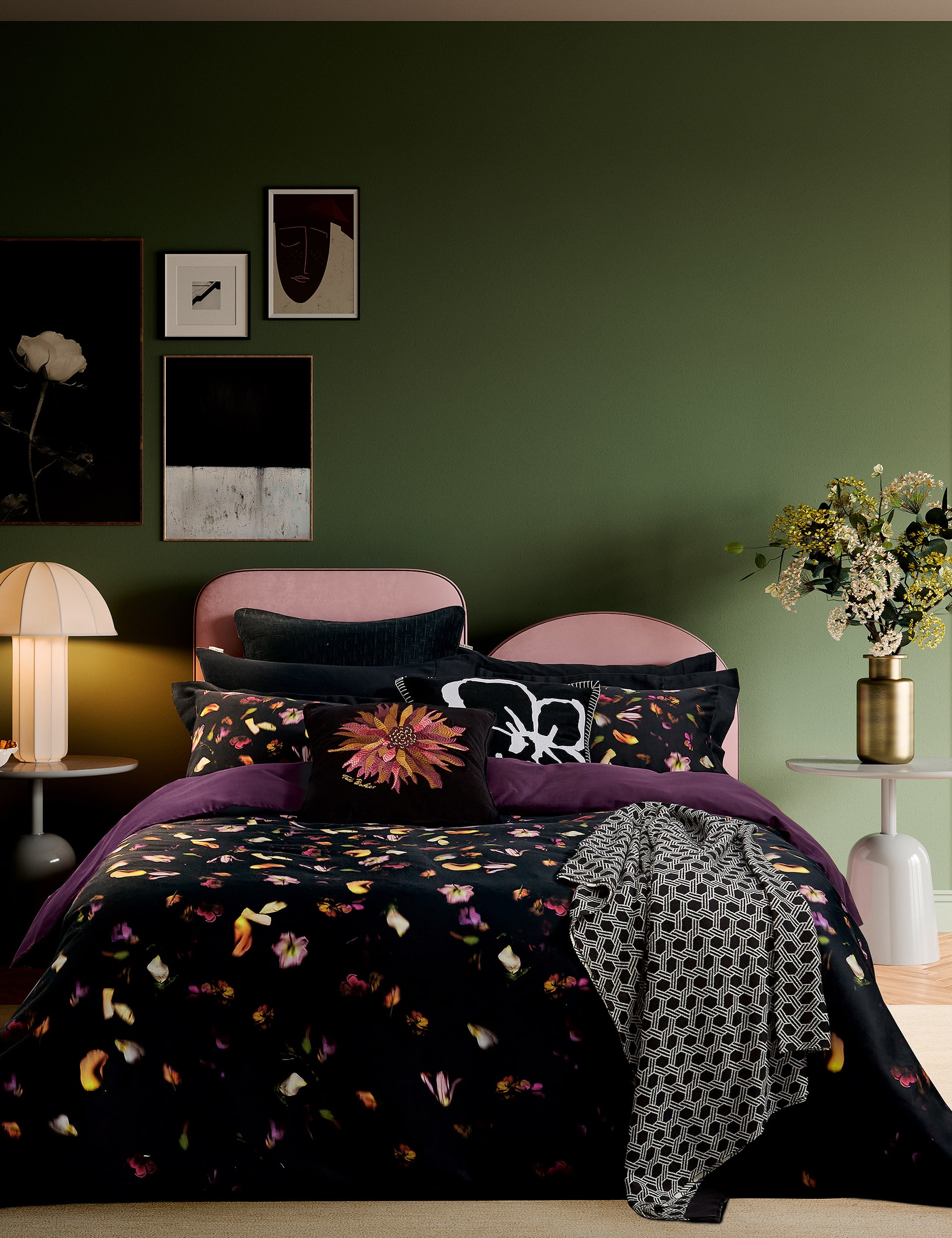 Ted Baker Pure Cotton Scattered Floral Bedding Set - DBL - Multi, Multi