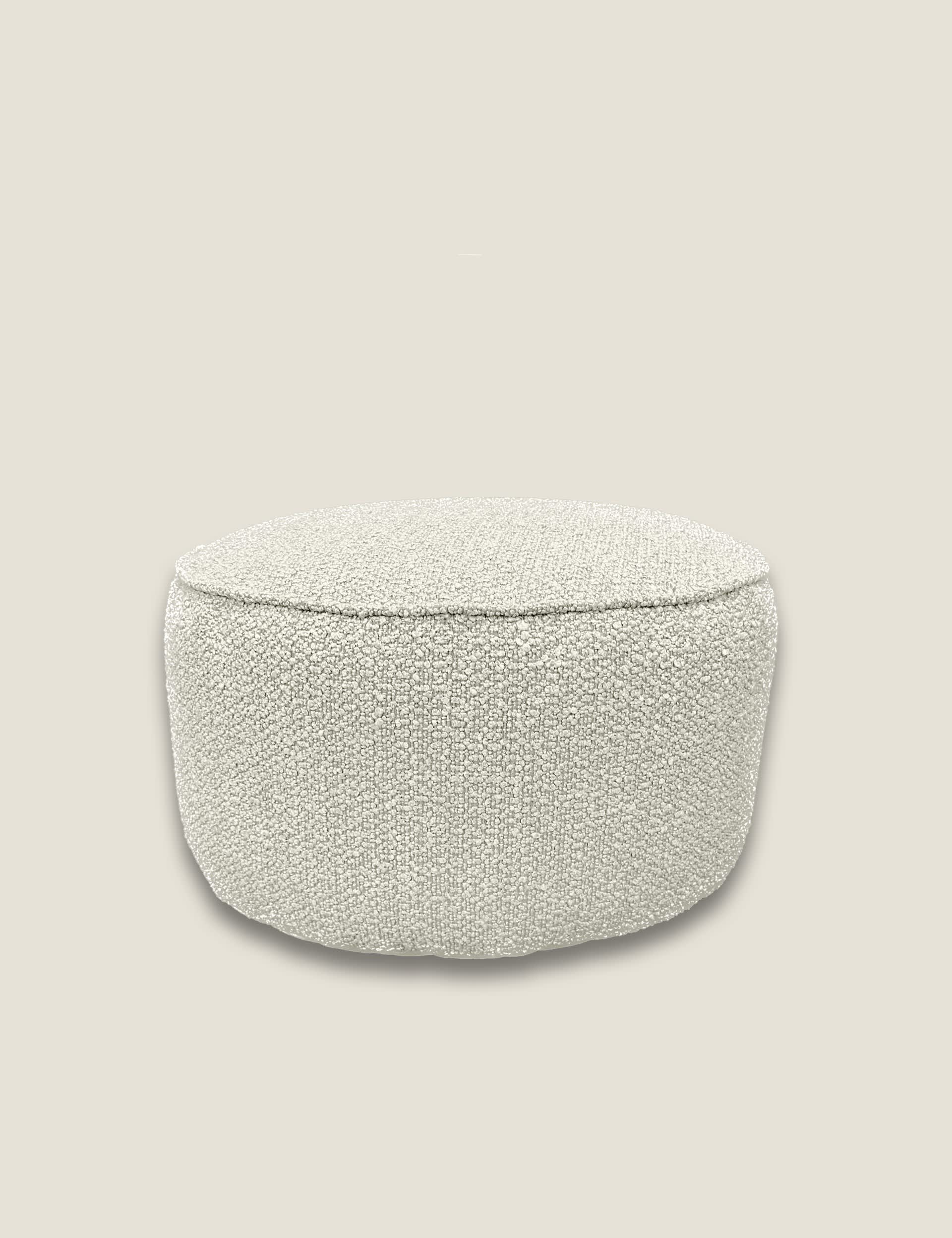 Kaikoo Boucle Pouffe - Ivory, Ivory