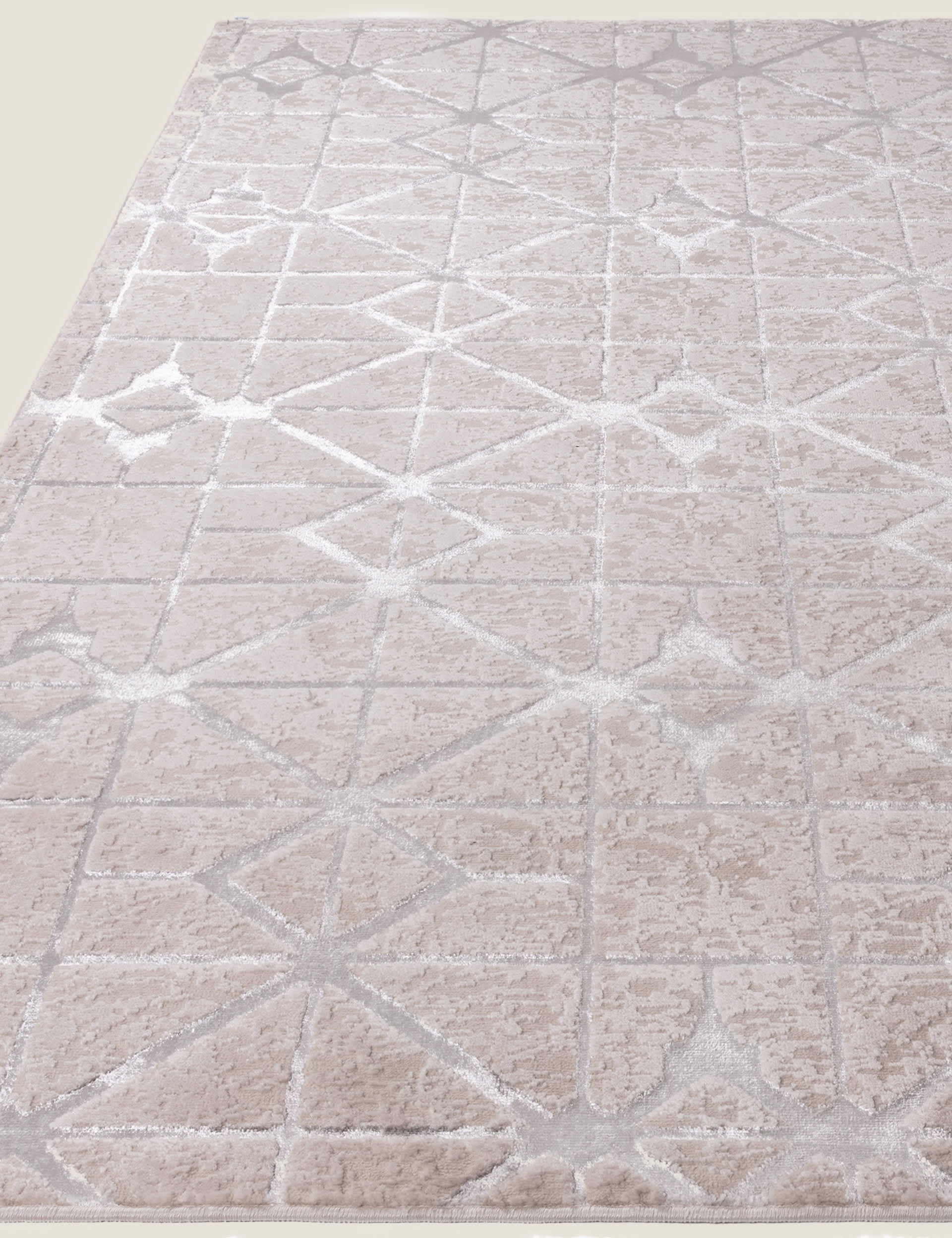 Asiatic Aurora Lattice Rug - M - Silver, Silver