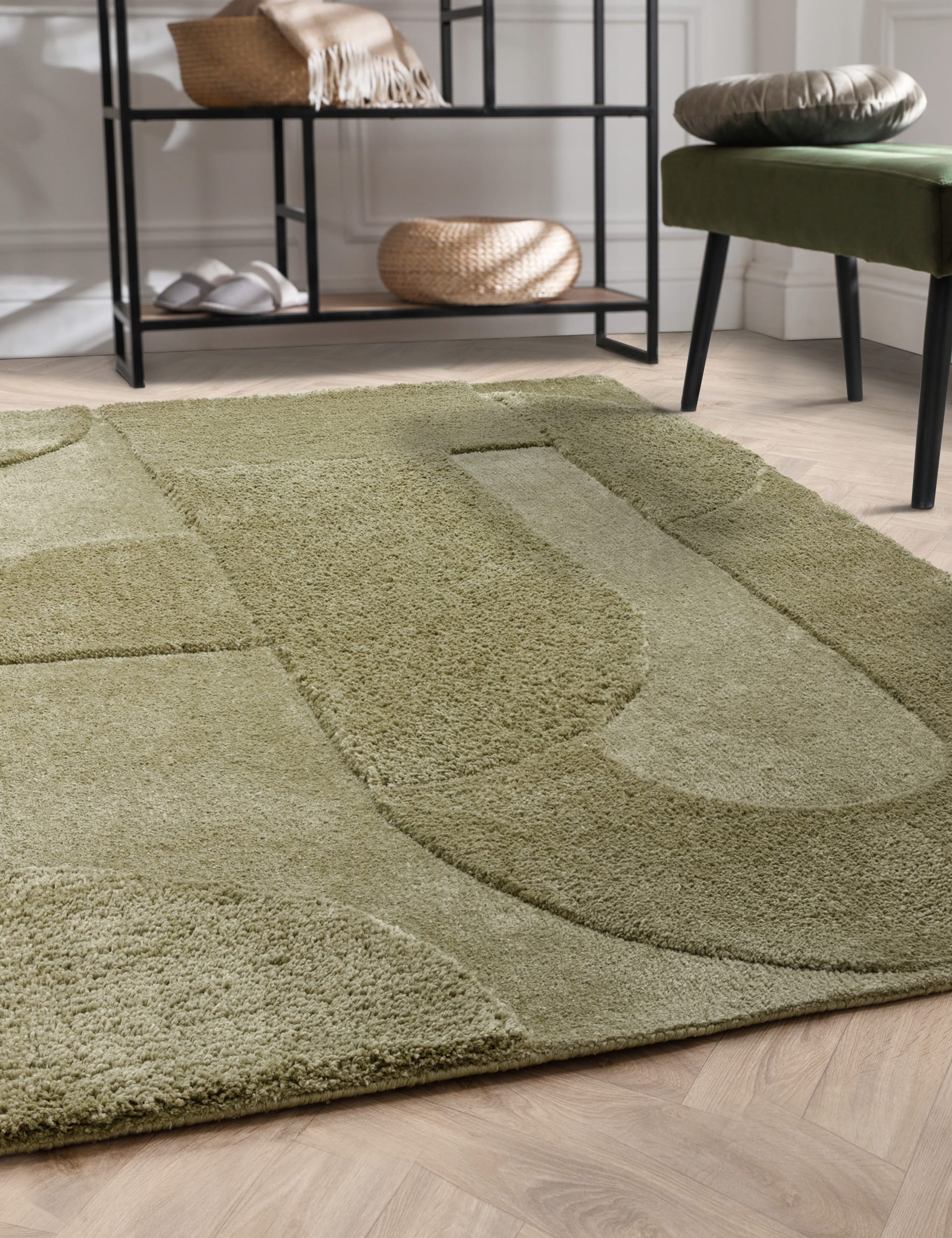 Asiatic Tova Rug - L - Green, White,Green