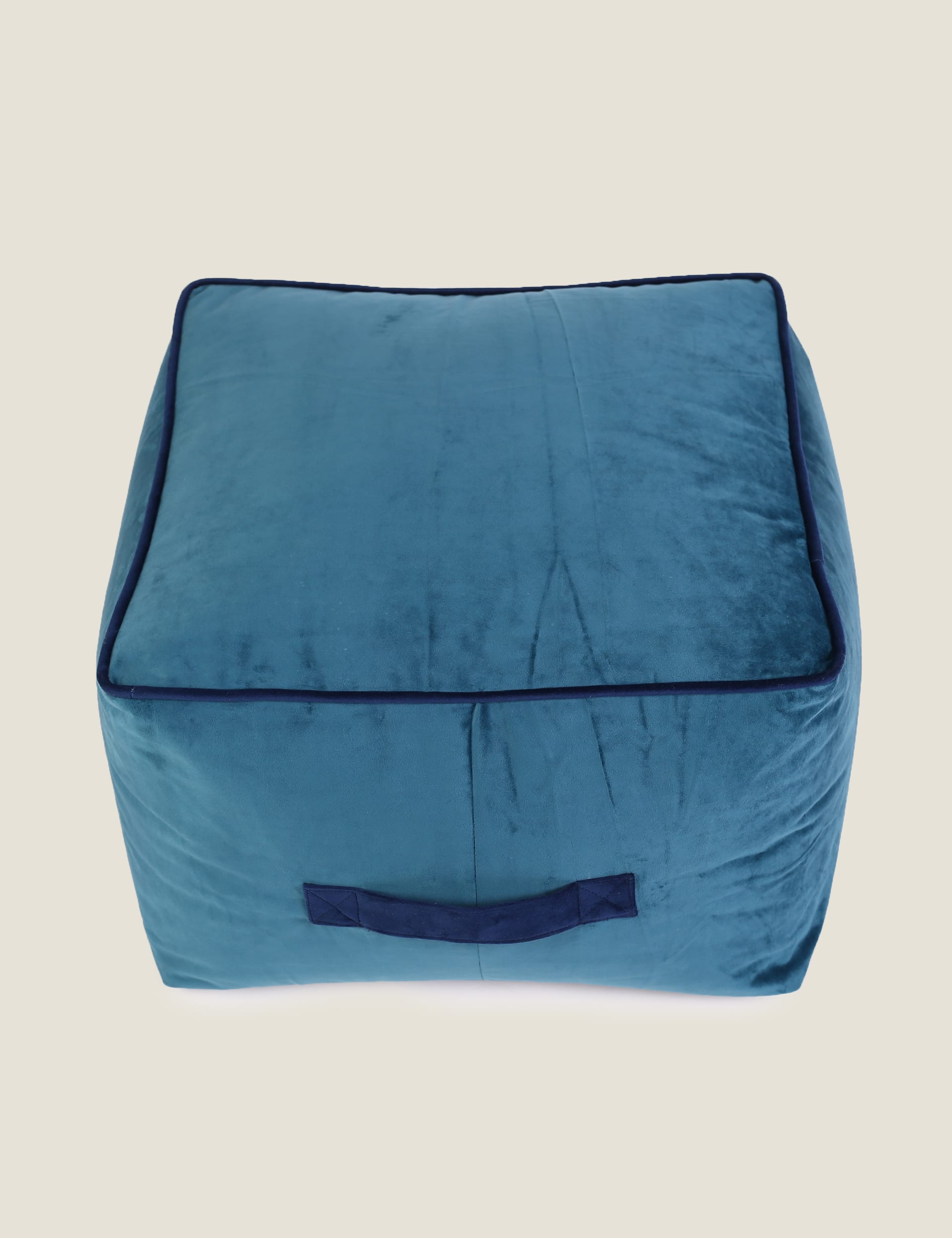 Kaikoo Velvet Square Pouffe - Teal, Teal