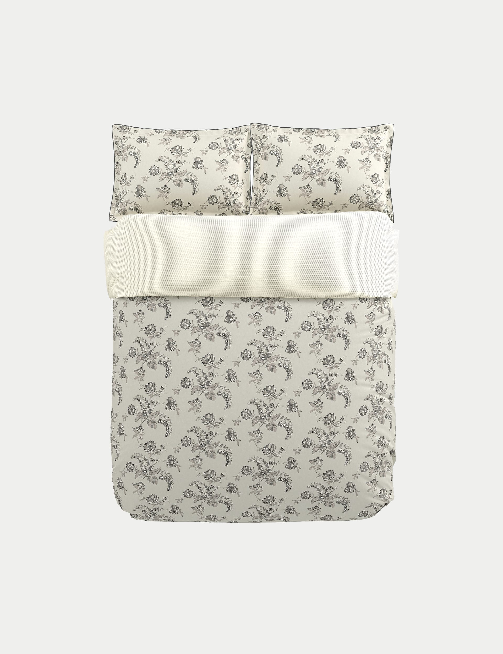 Bedeck Pure Cotton Floral Bedding Set - SGL - Cream Mix, Cream Mix