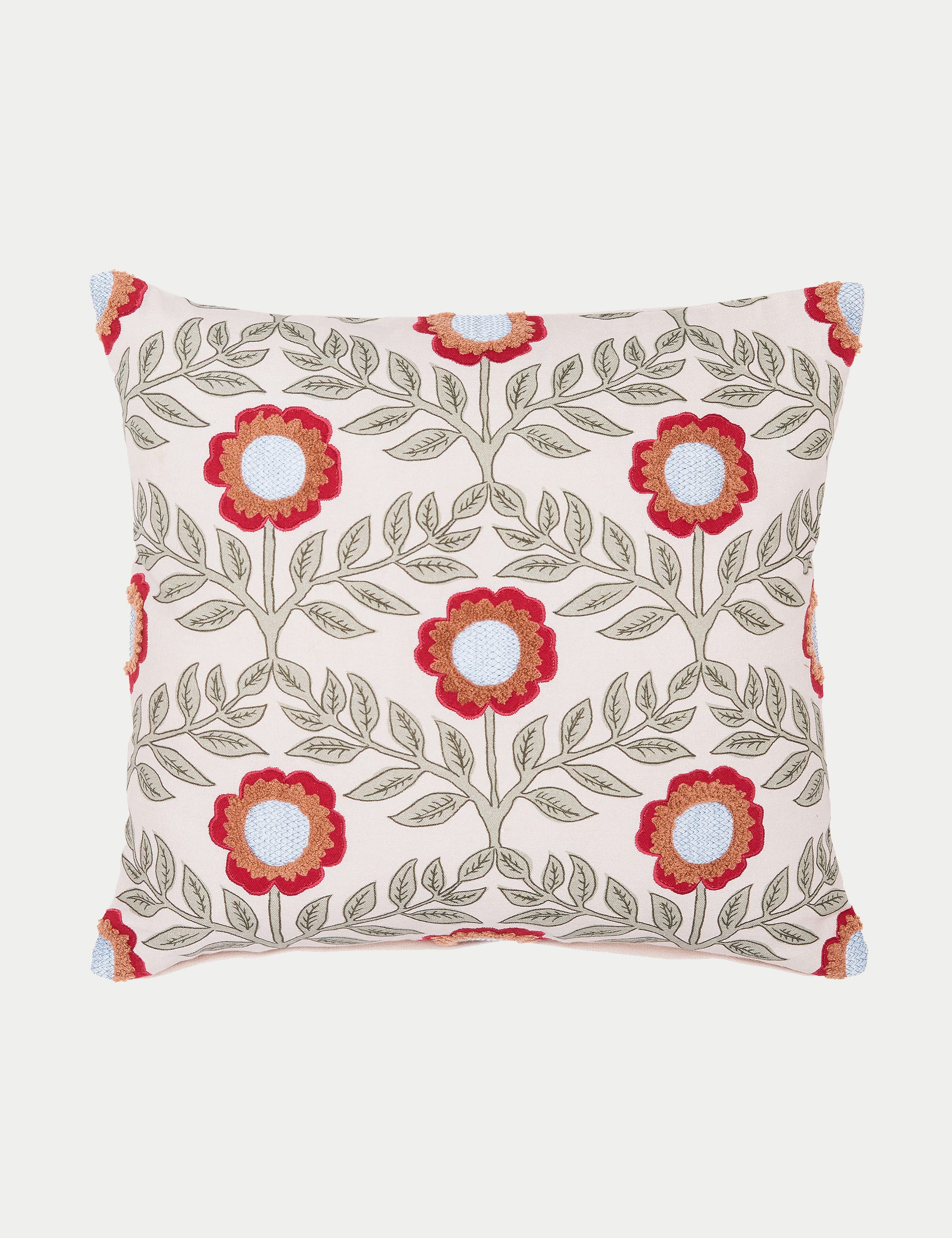 Joules Pure Cotton Floral Trellis Cushion - Multi, Multi