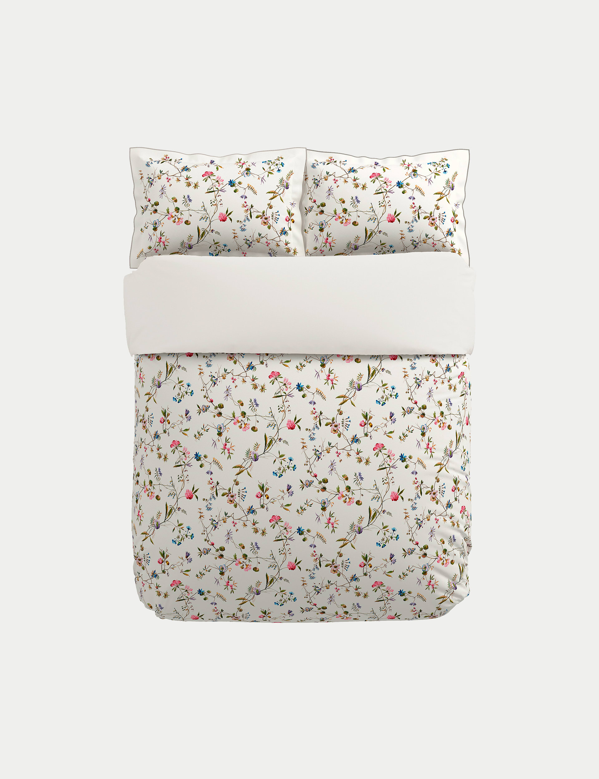 V&A Pure Cotton Sateen Kilburn Floral Bedding Set - 5FT - Multi, Multi