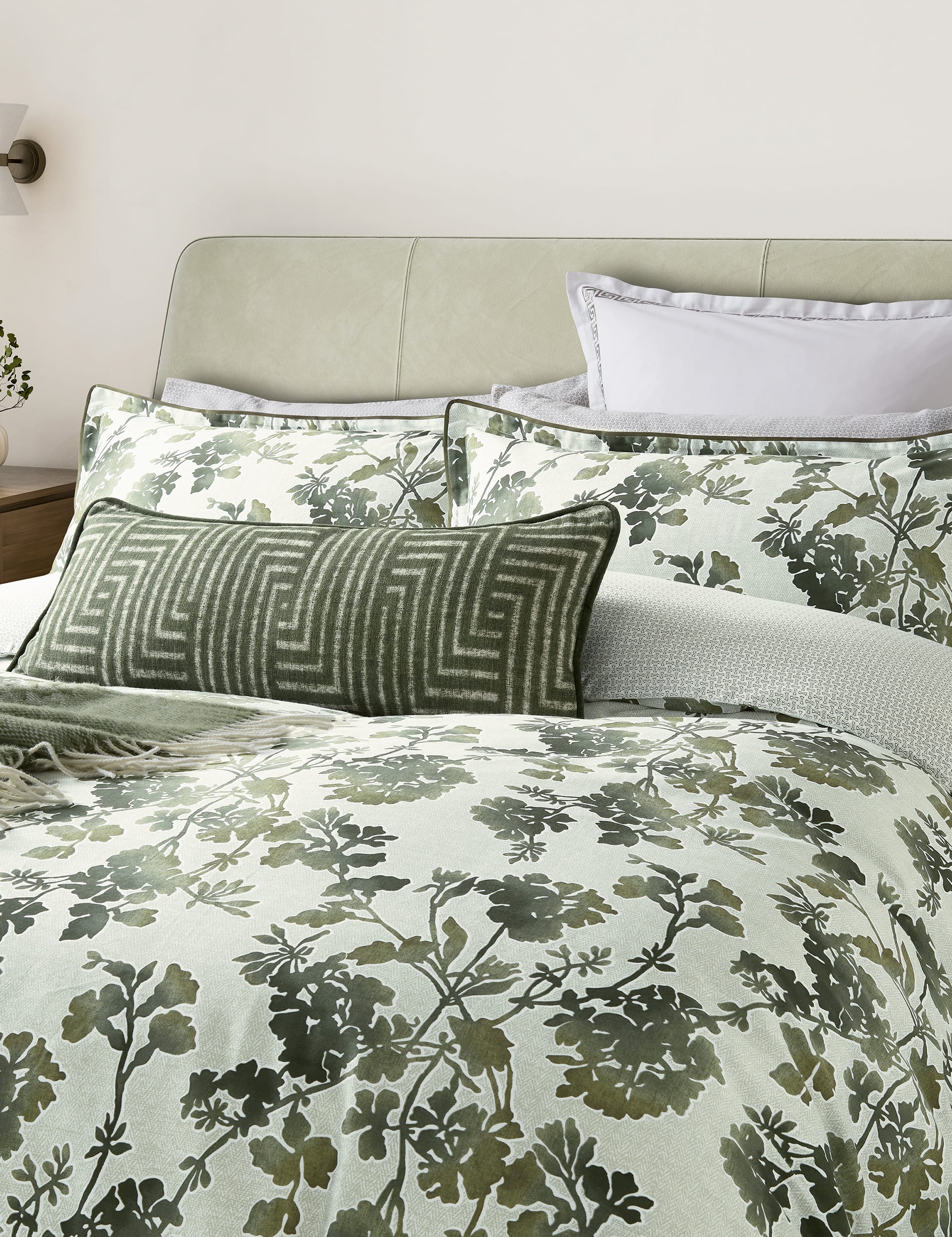 Bedeck Of Belfast Pure Cotton Yoko Cushion - Green Mix, Green Mix