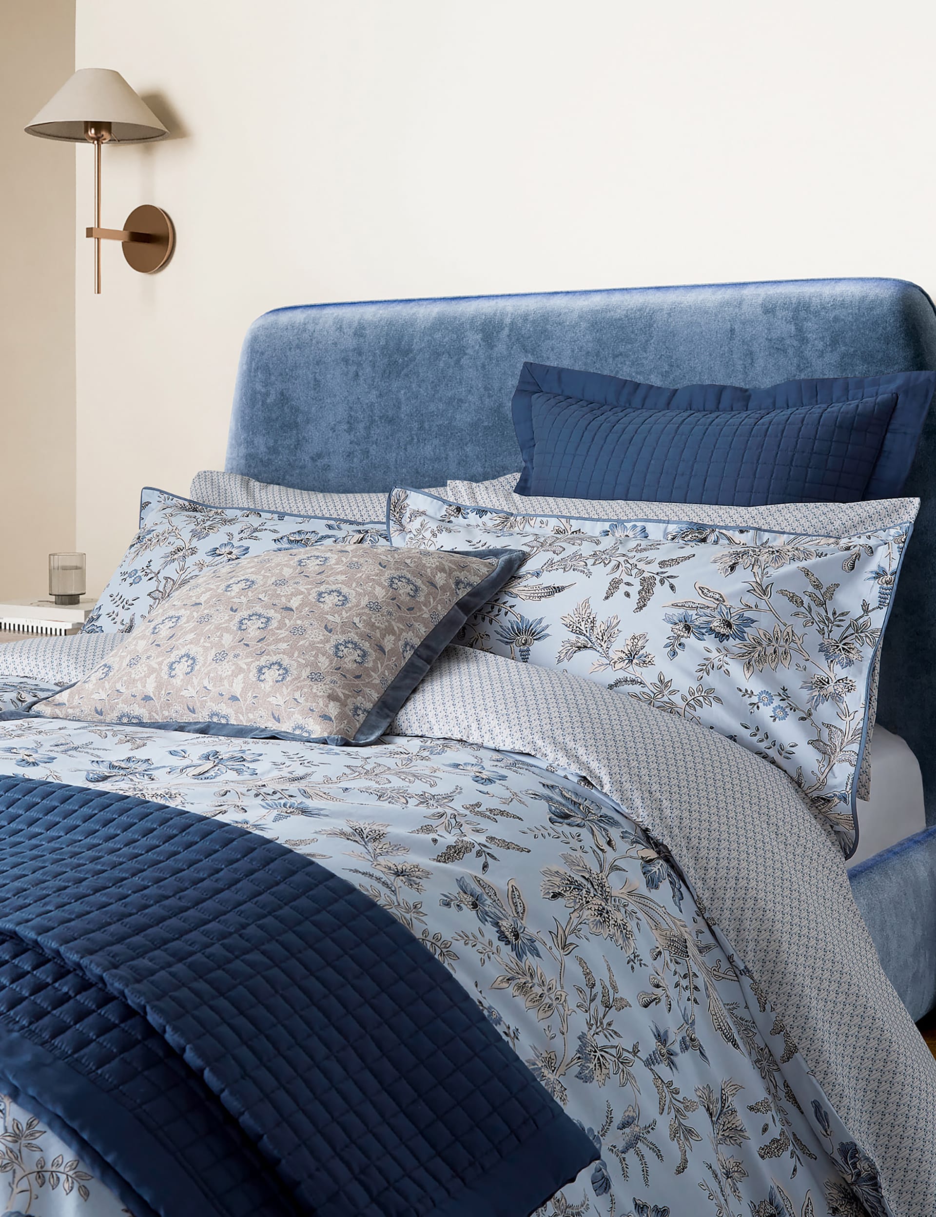 Bedeck Of Belfast Pure Cotton Lorelei Pillowcase - Navy, Navy