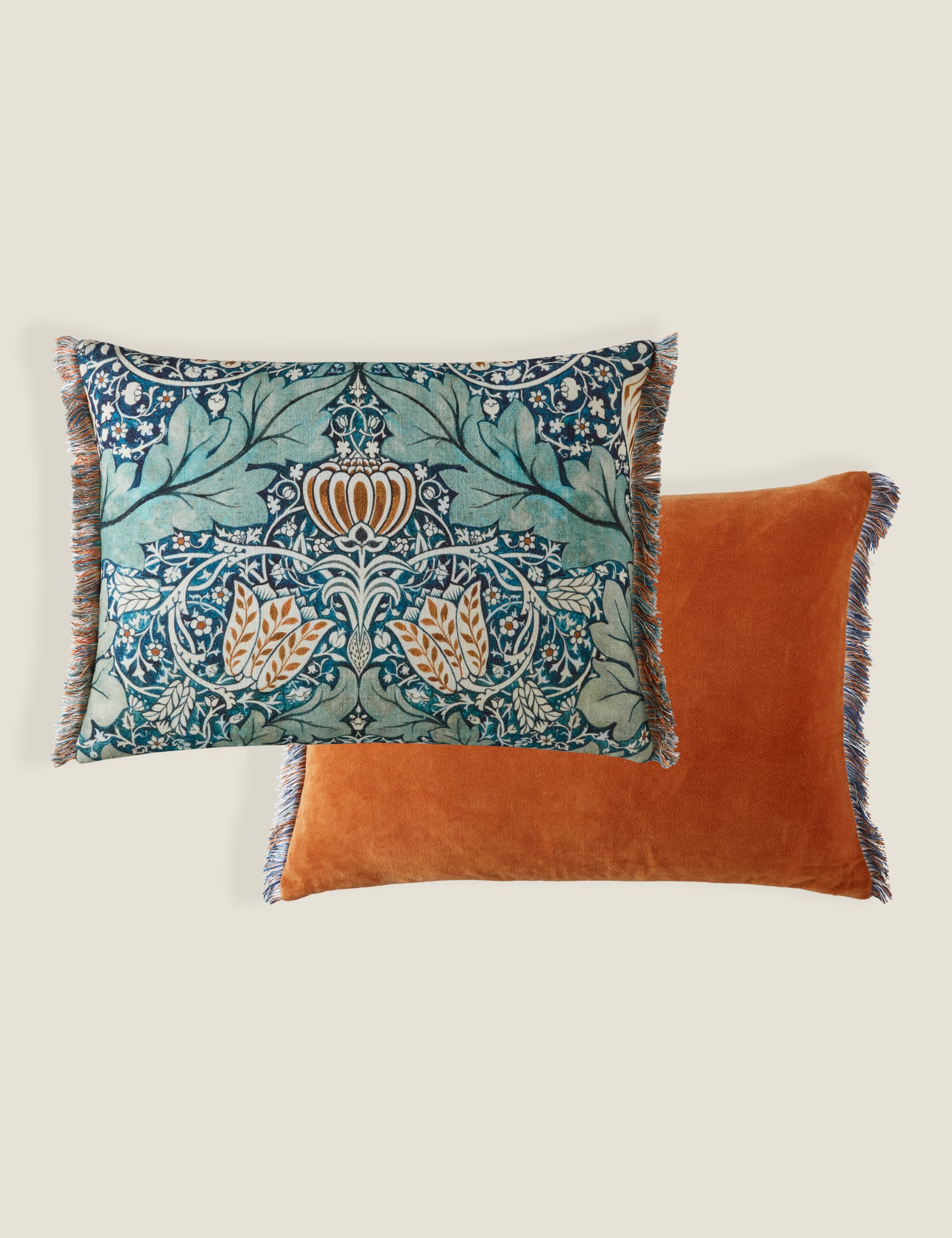 William Morris At Home Avon Chintz Bolster Cushion - Indigo, Indigo