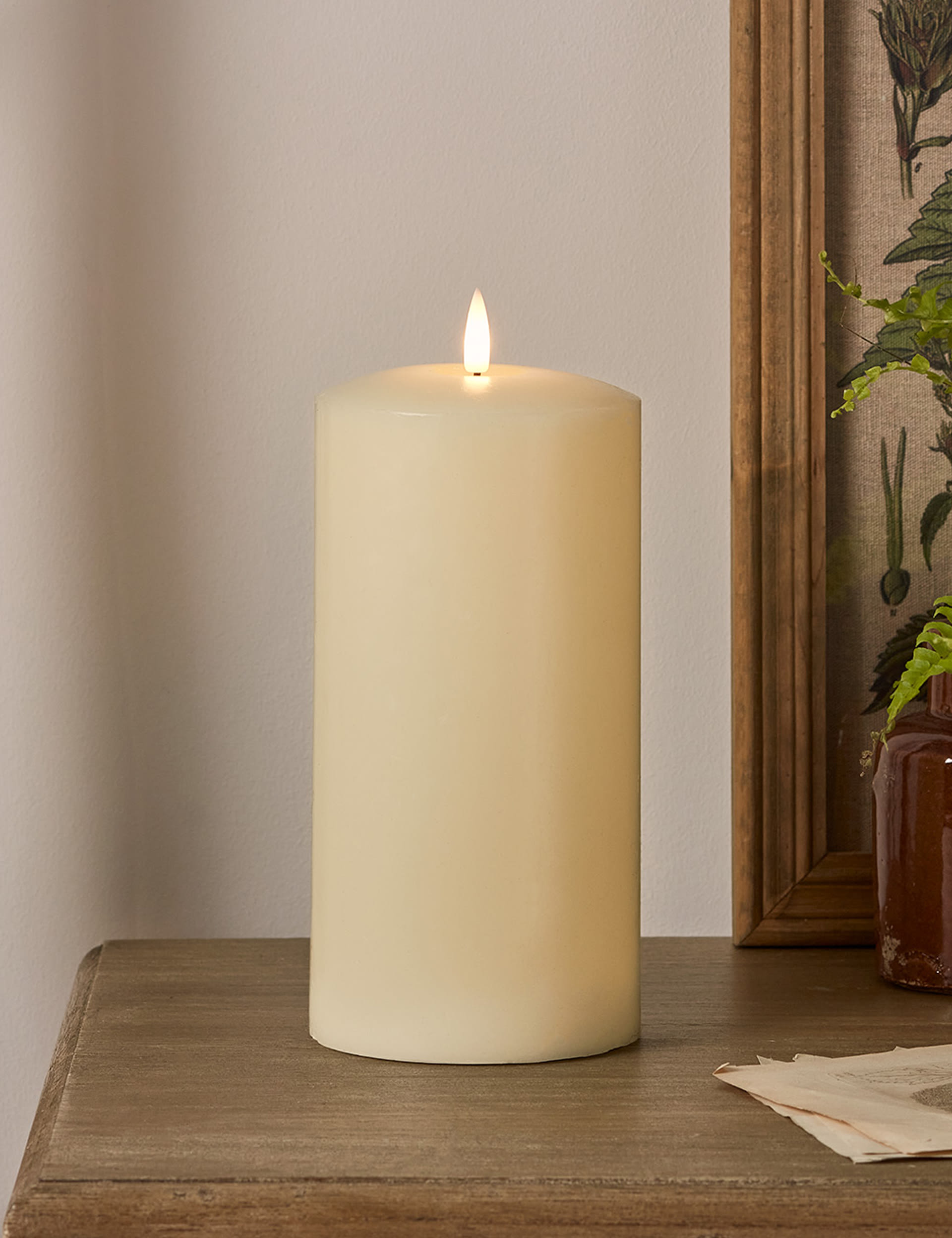 Lights4Fun TruGlow Wax Chapel LED Candle - Ivory, Ivory