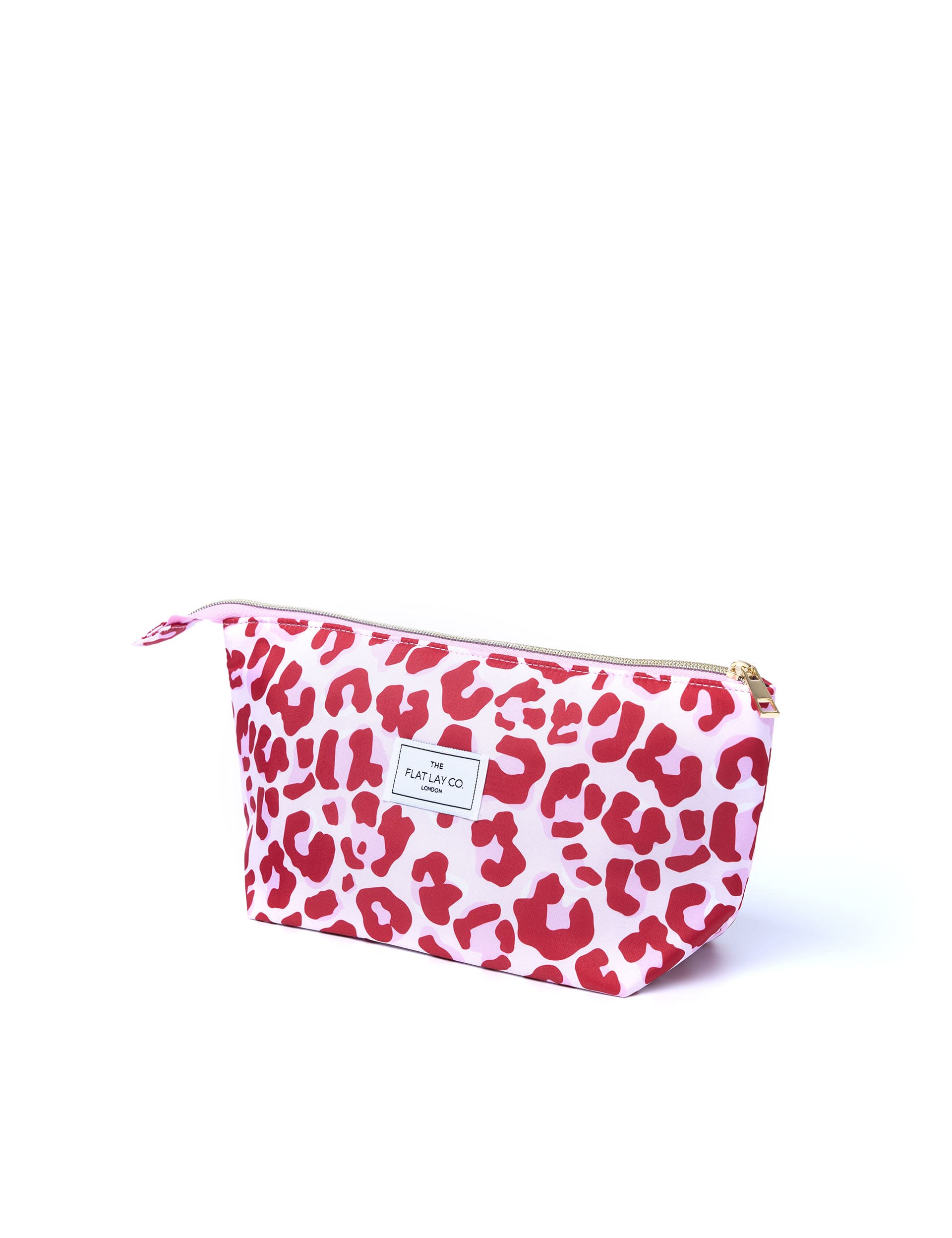 Flat Lay Co Essential Makeup Pouch In Pink Leopard