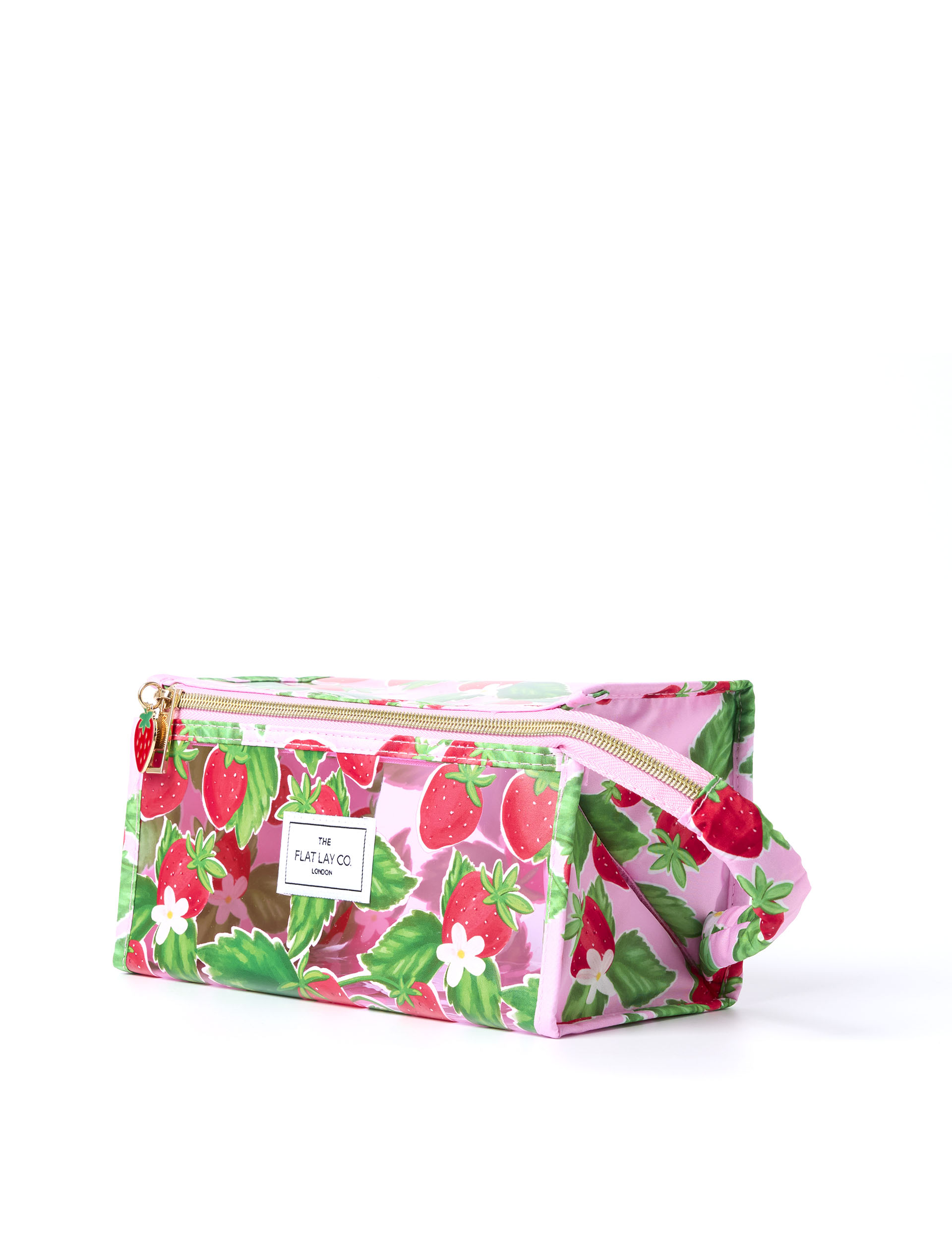 The Flat Lay Co. Women's Jelly Flat Box Makeup Bag in Summer Strawberries