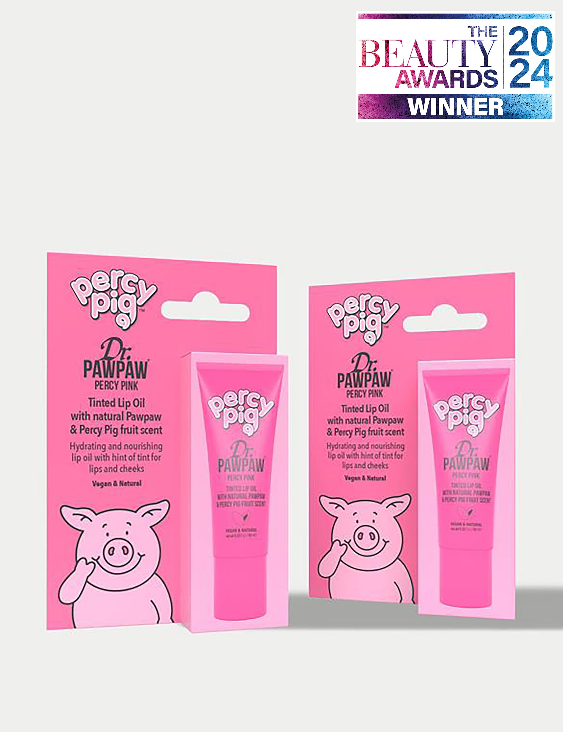 Dr Paw Paw Her Him Kids Percy Pink Tinted Lip Oil Duo Pack 10ml