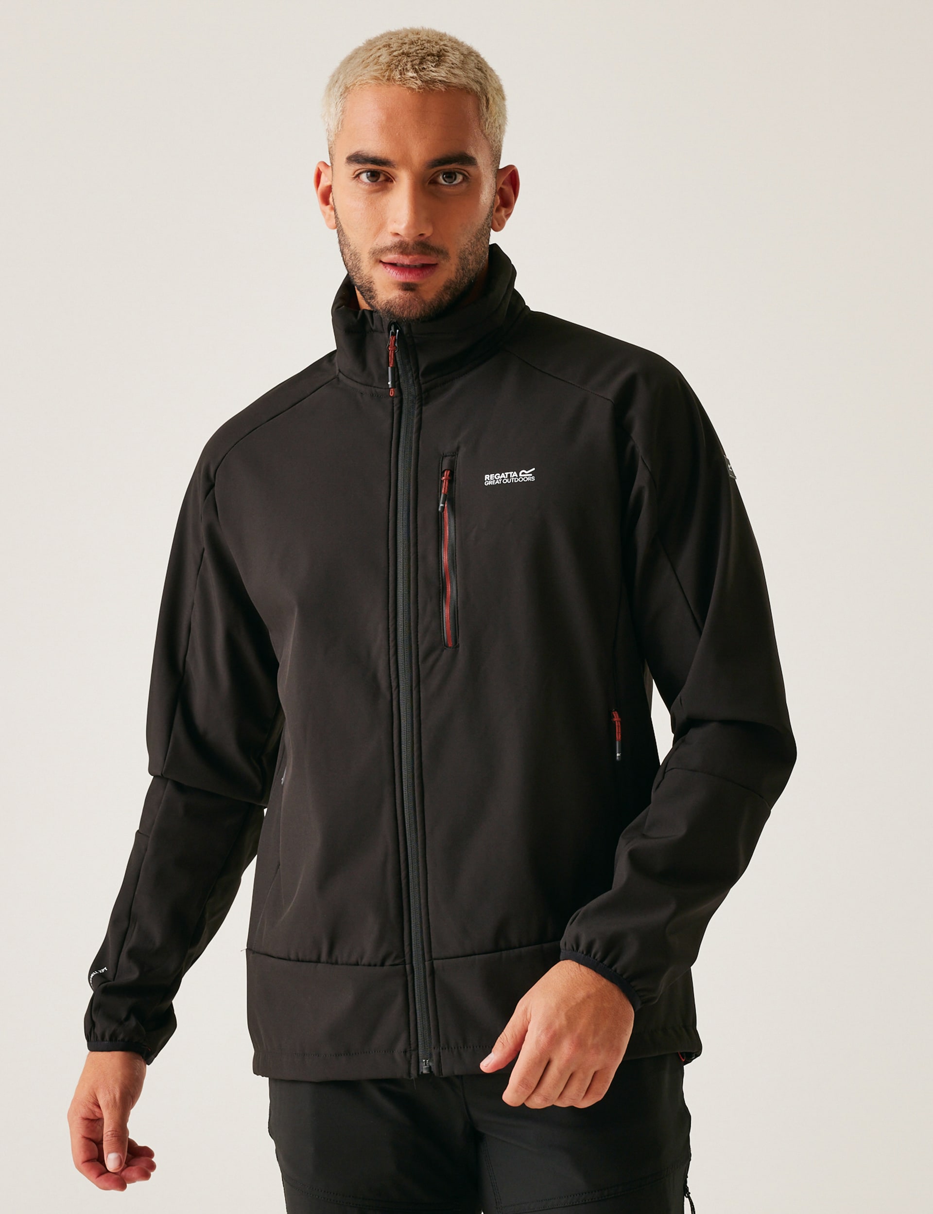 Regatta Men's Moutdale Softshell Jacket - Black, Black,Green Mix