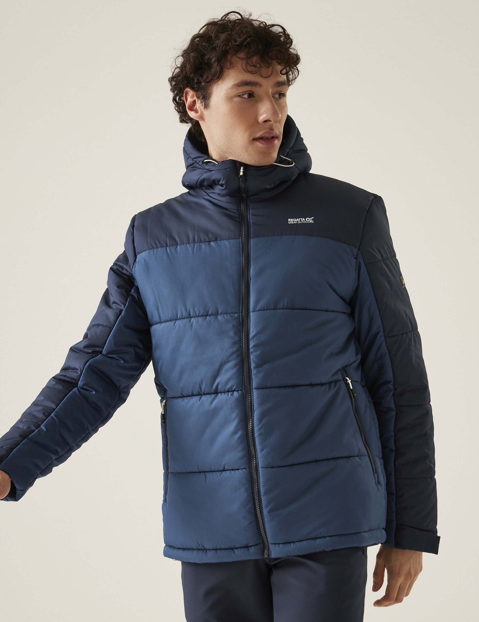 Regatta Men's Nevado VII Hooded Puffer Jacket - S - Blue, Grey Mix,Blue