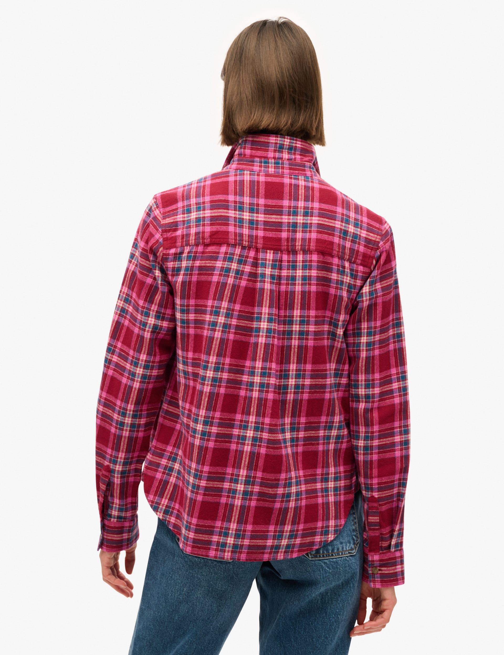 Superdry Women's Pure Cotton Checked Shirt - 10 - Red, Red